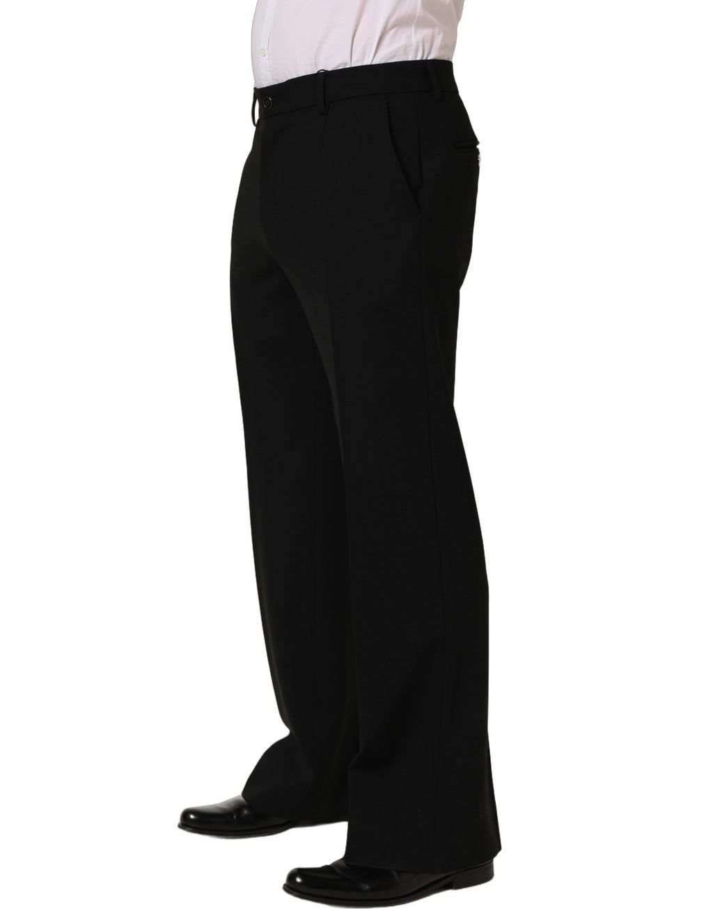 Dolce & Gabbana Schwarze Wollhose im geraden Schnitt für Herren