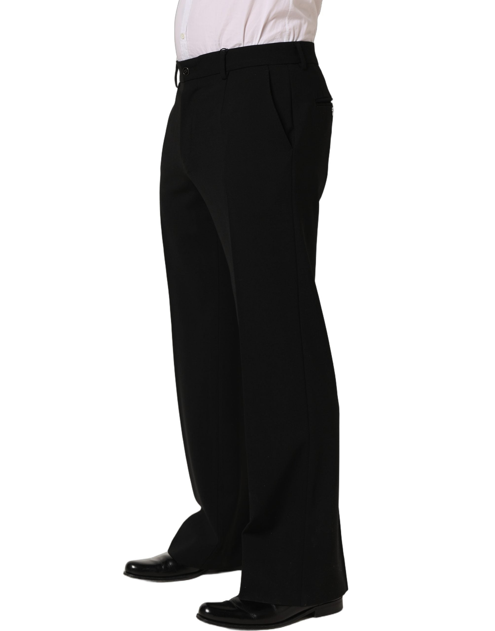 Dolce & Gabbana Schwarze Wollhose im geraden Schnitt für Herren