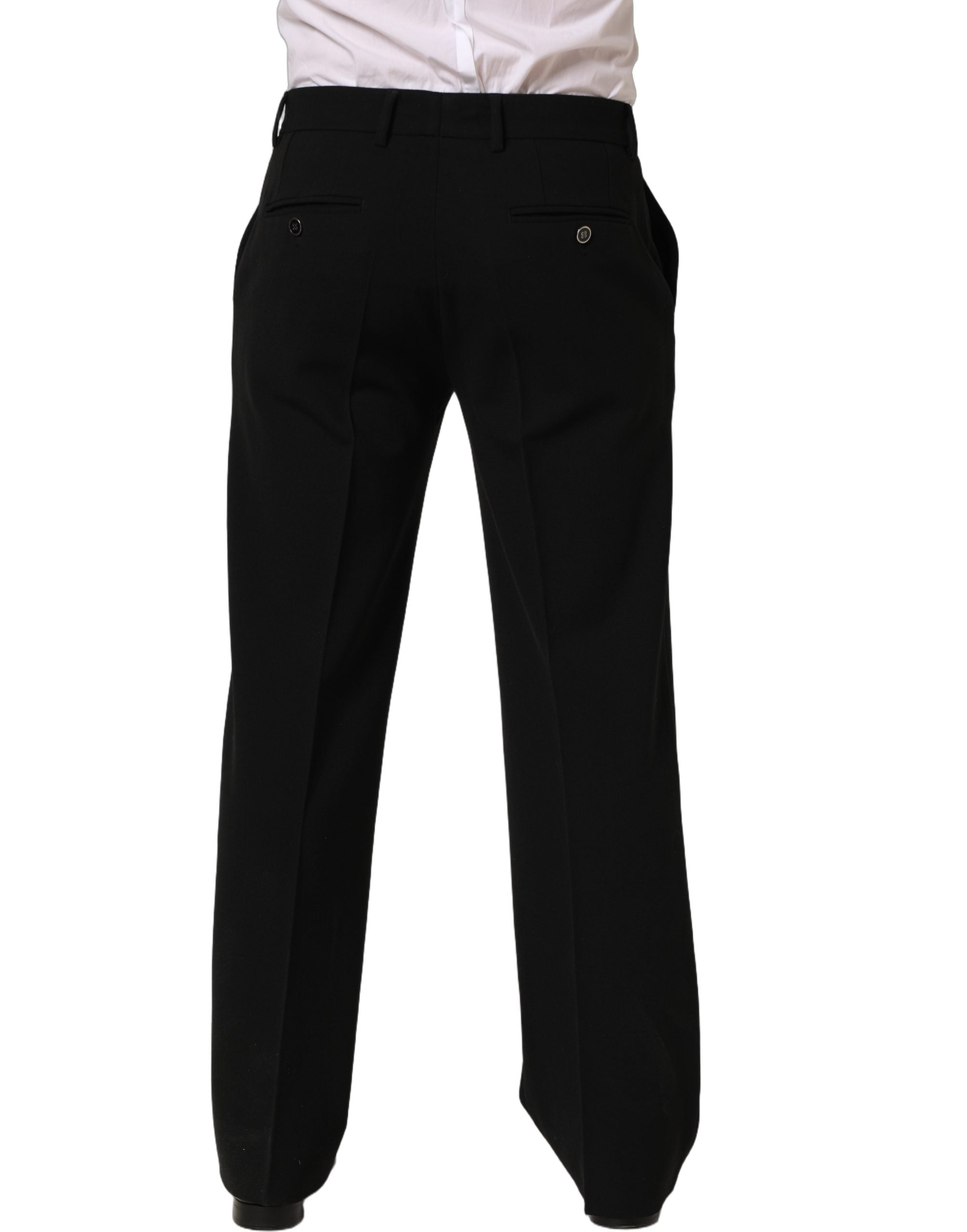 Dolce & Gabbana Schwarze Wollhose im geraden Schnitt für Herren