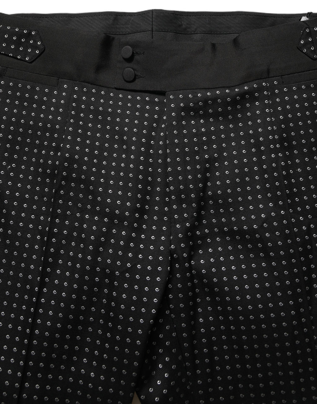 Dolce & Gabbana Schwarze Baumwollhose mit Tupfenmuster