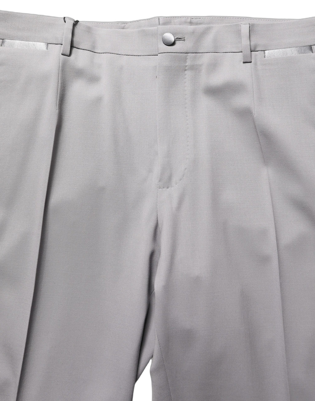 Dolce & Gabbana Graue Herren-Anzughose aus Wolle, schmal zulaufend