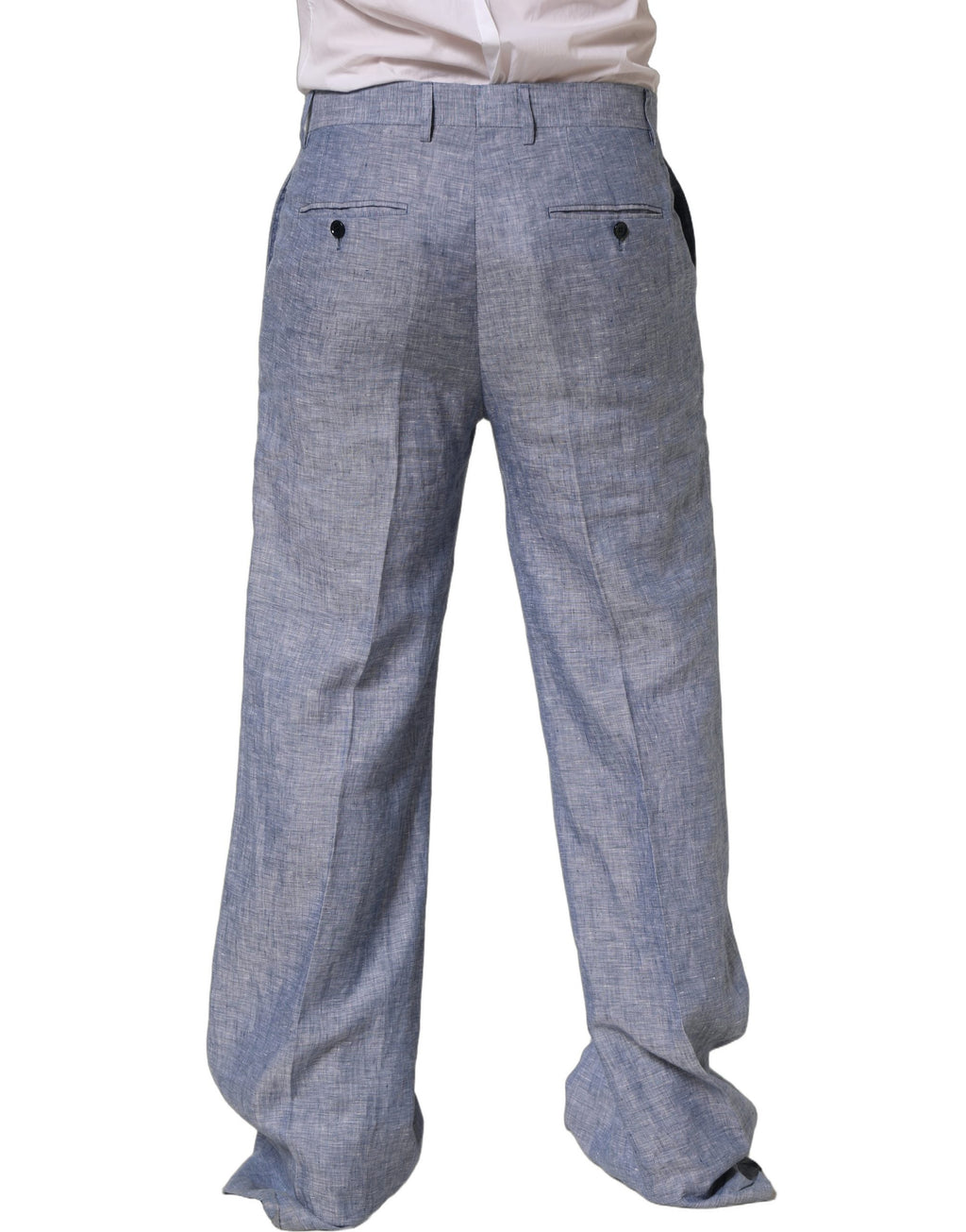 Dolce & Gabbana Hellblaue Leinenhose mit geradem Bein