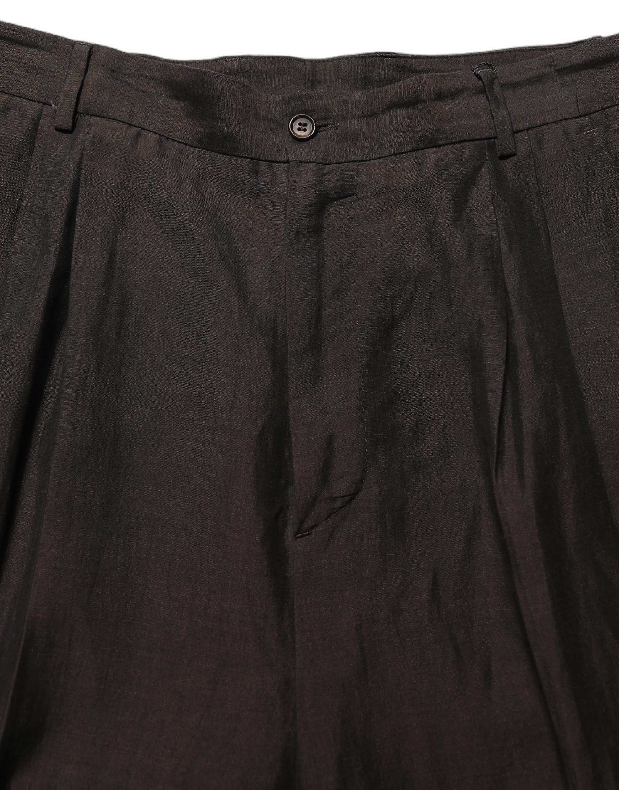 Dolce & Gabbana Braune Leinen Hose für Herren im geraden Schnitt