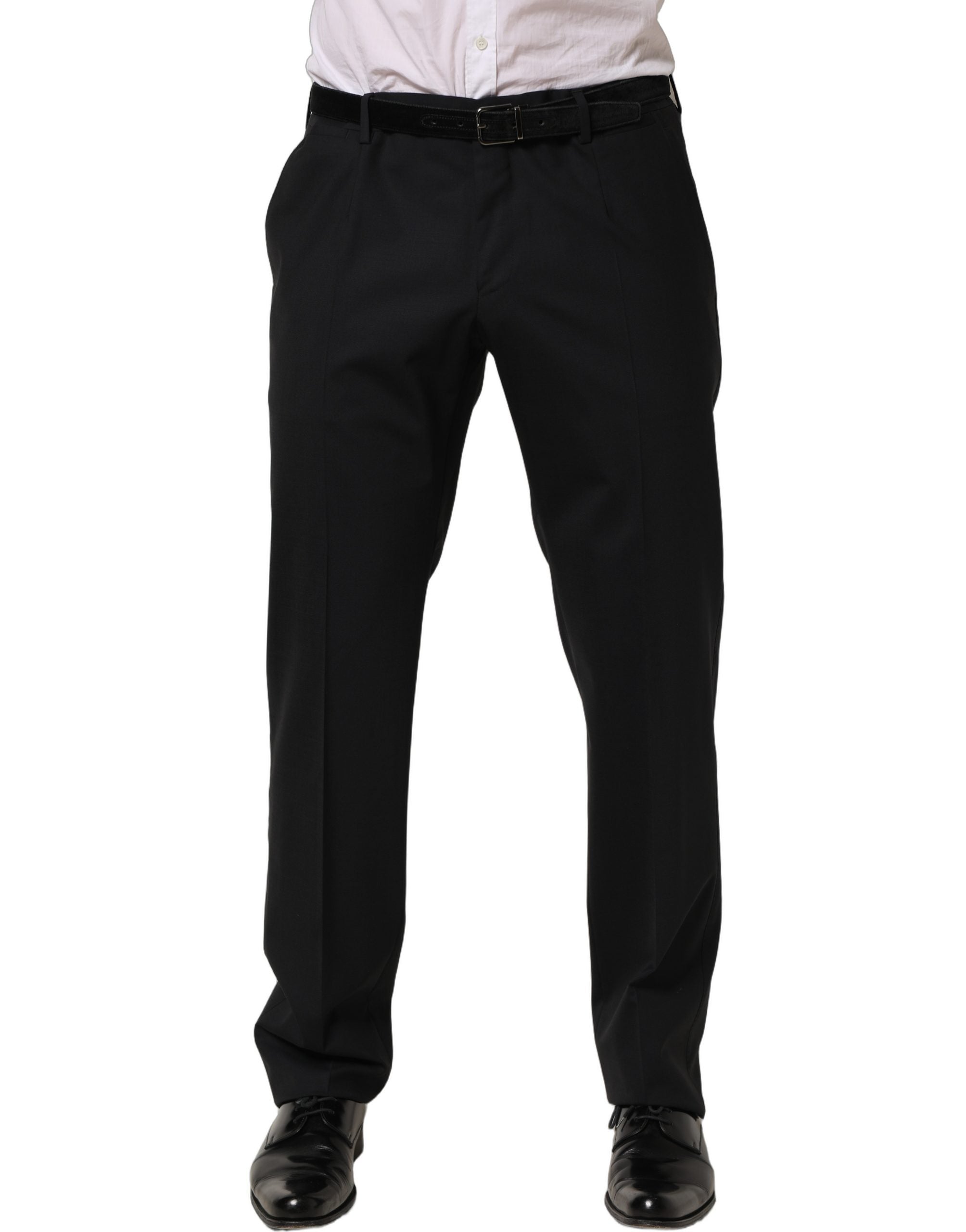 Dolce & Gabbana Schwarze Wollhose mit schmal zulaufendem Bein