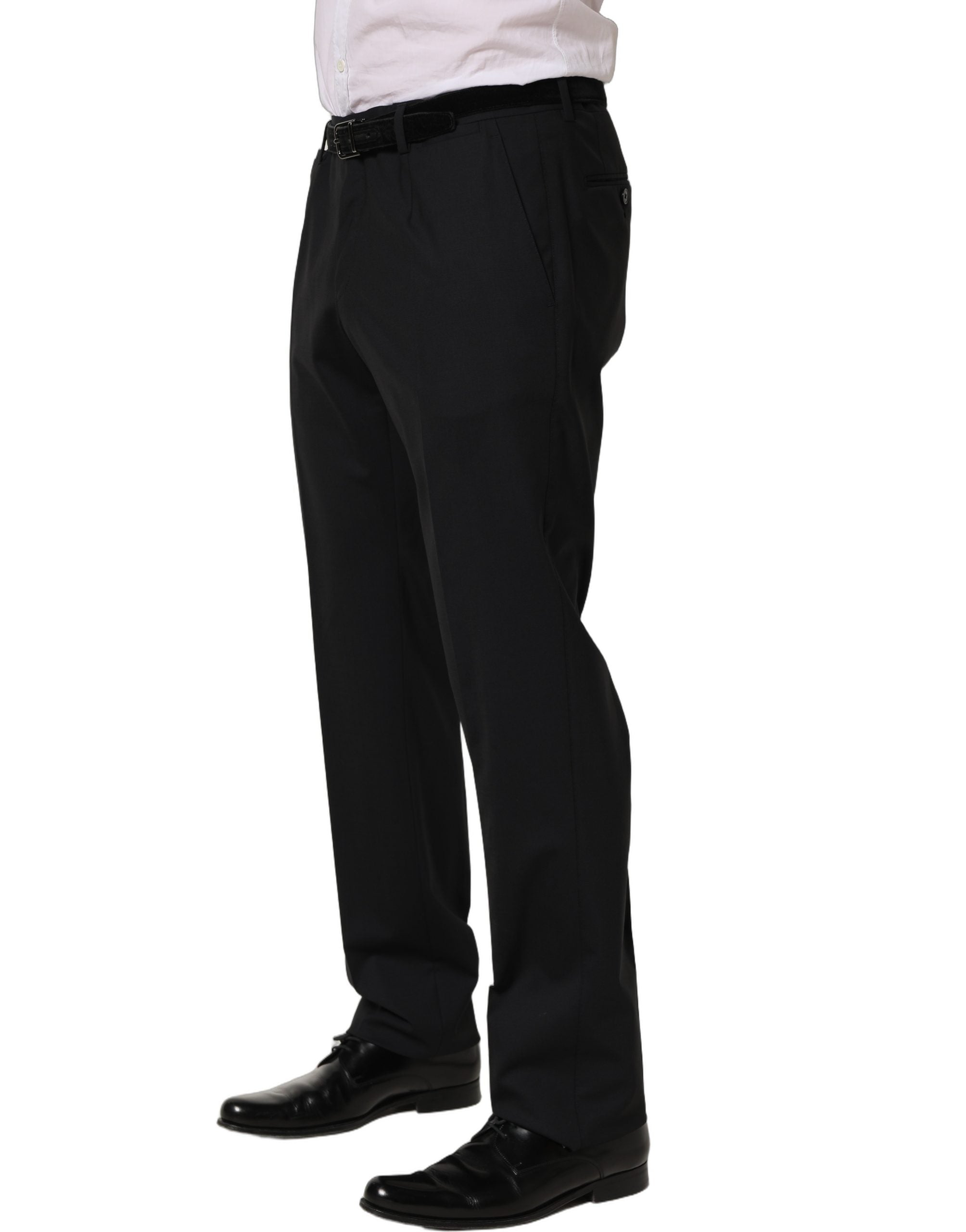 Dolce & Gabbana Schwarze Wollhose mit schmal zulaufendem Bein