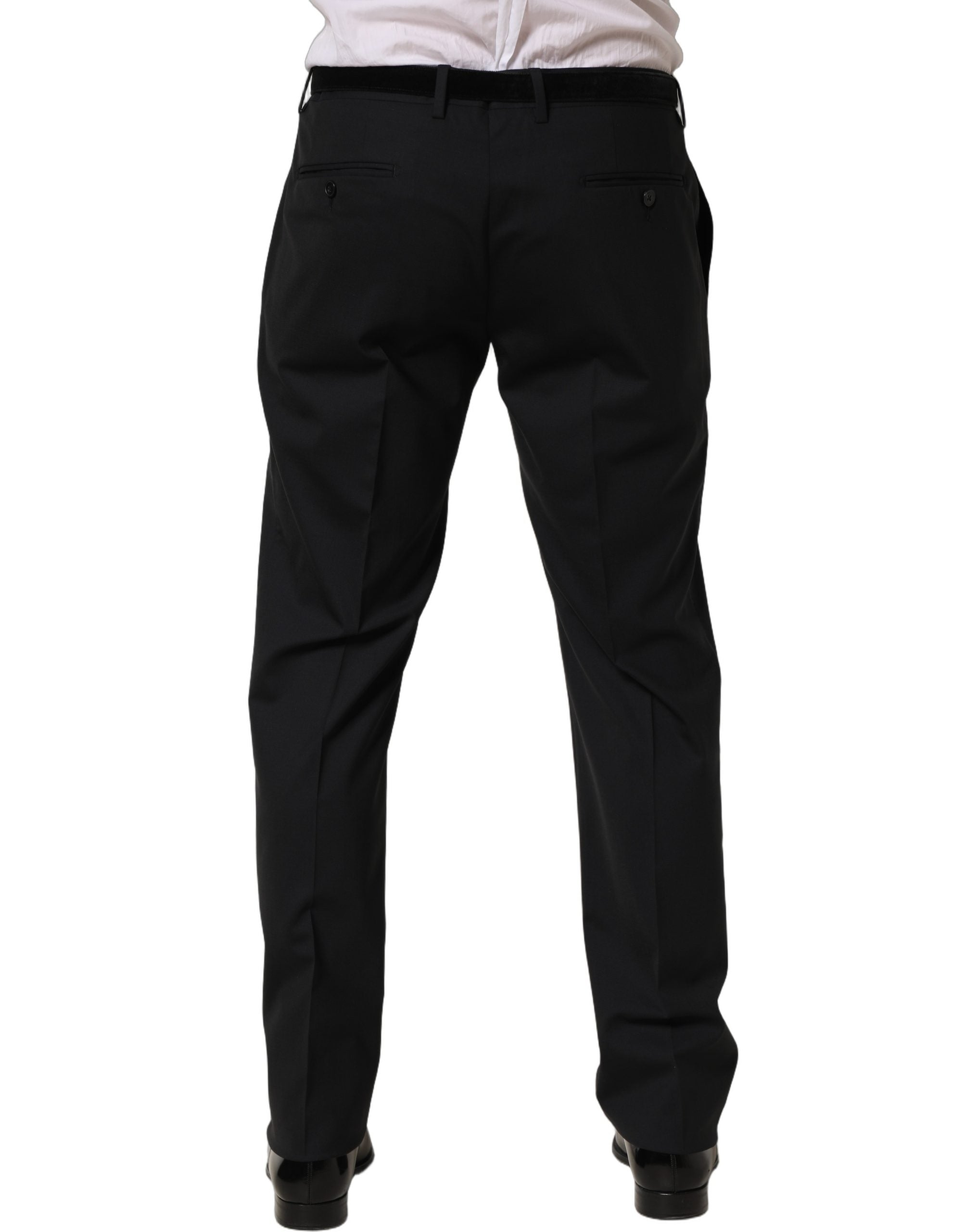 Dolce & Gabbana Schwarze Wollhose mit schmal zulaufendem Bein
