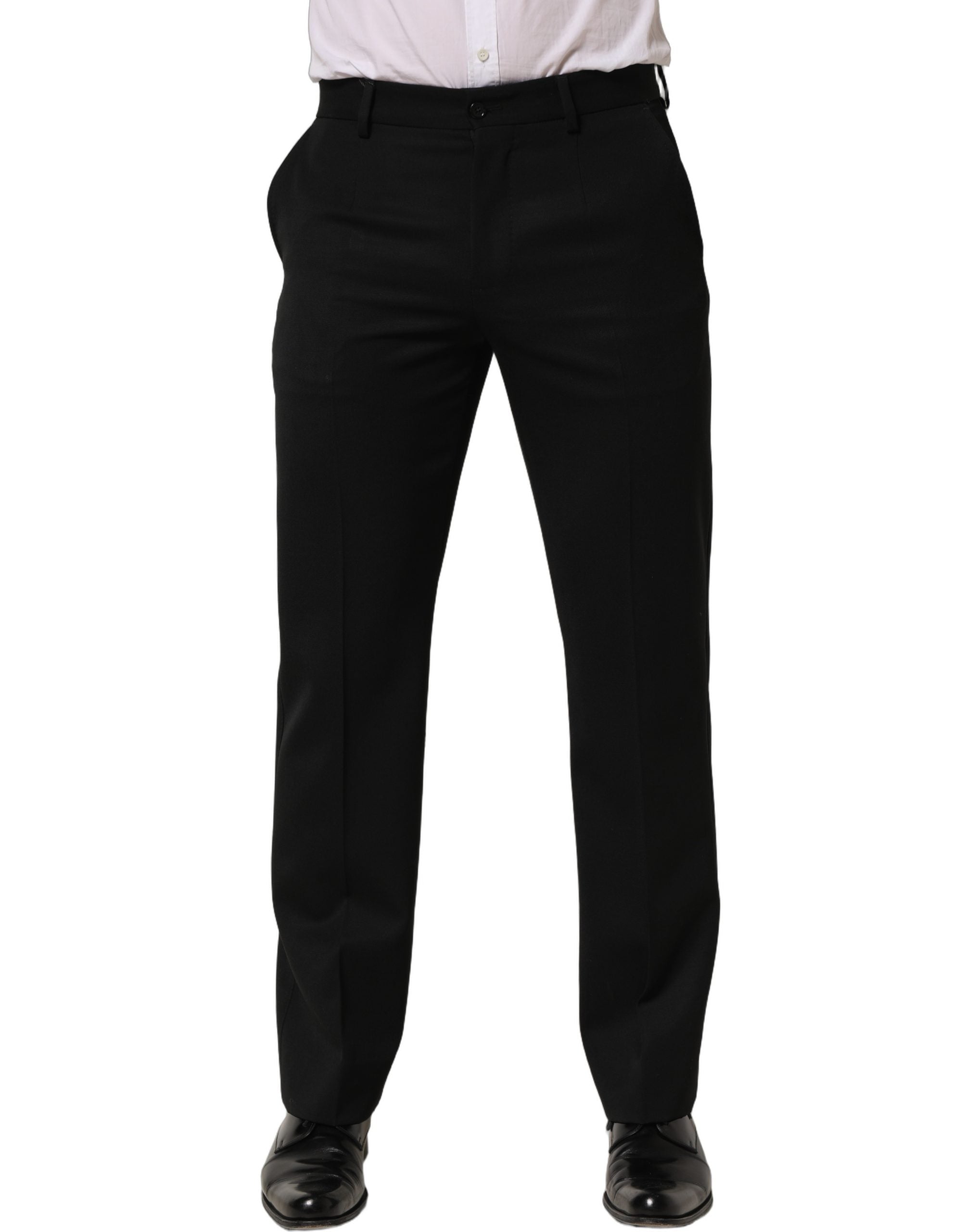 Dolce & Gabbana Schwarze Wollhose für Herren, Tapered Fit