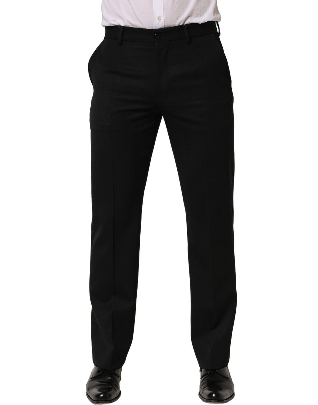 Dolce & Gabbana Schwarze Wollhose für Herren, Tapered Fit