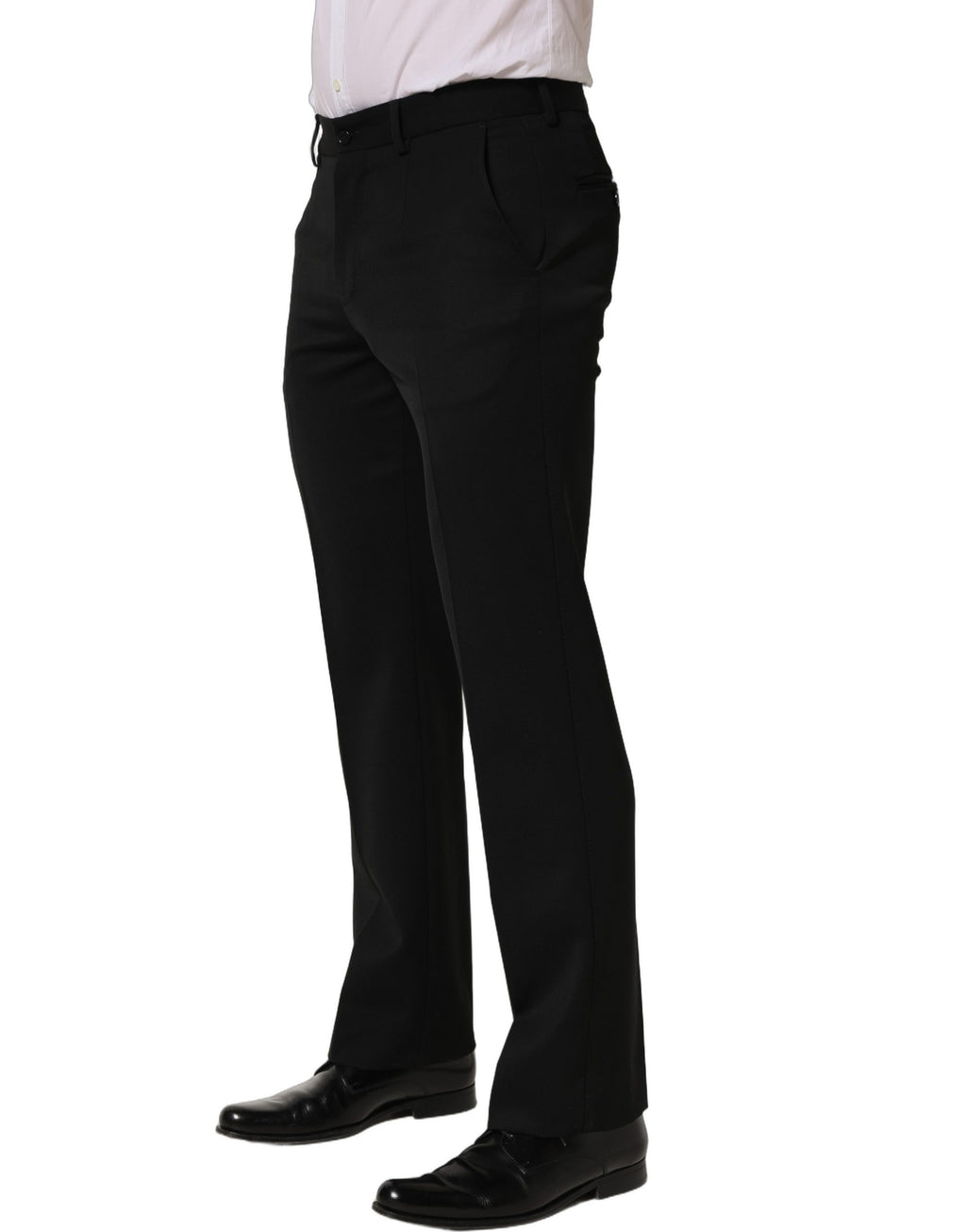 Dolce & Gabbana Schwarze Wollhose für Herren, Tapered Fit