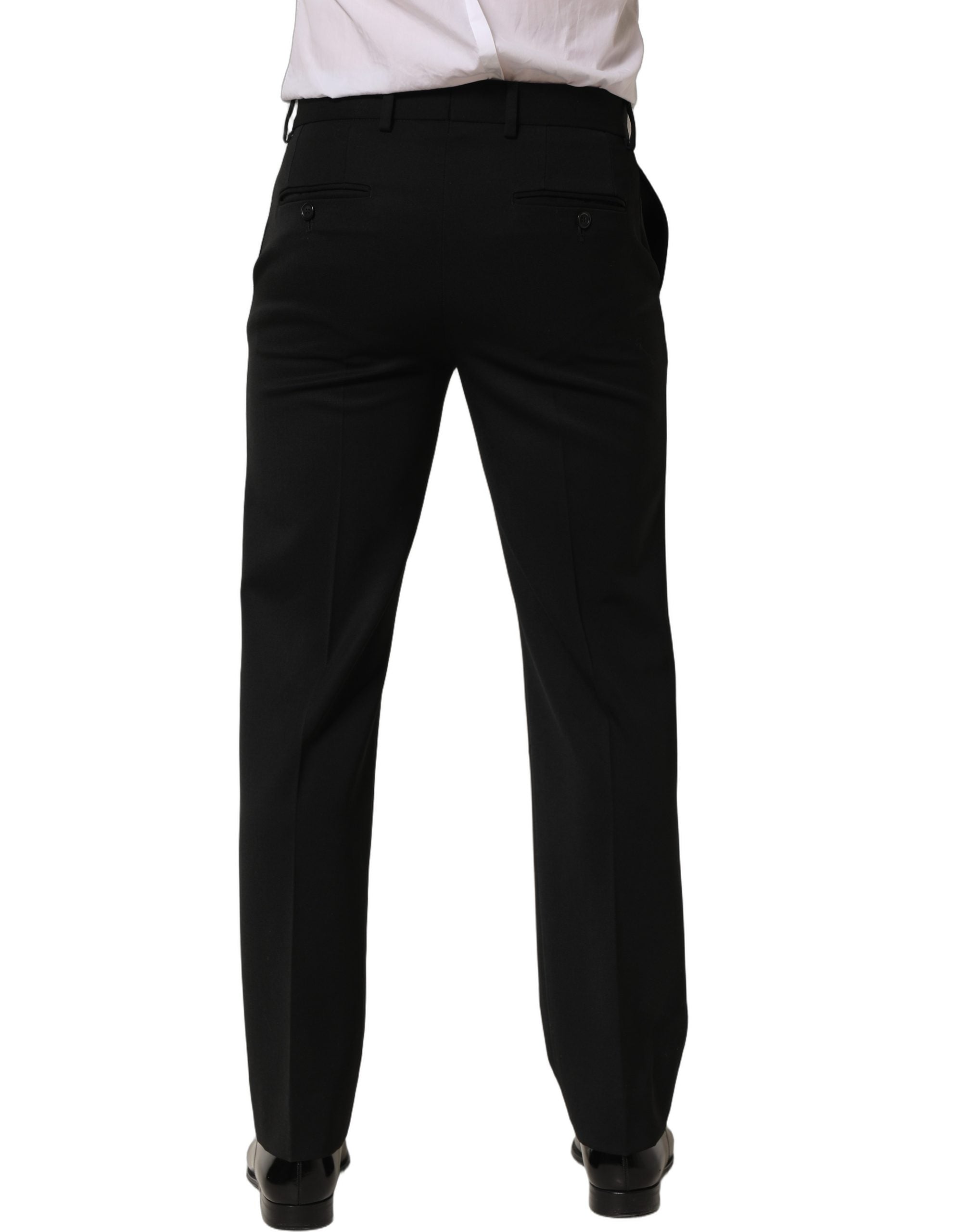 Dolce & Gabbana Schwarze Wollhose für Herren, Tapered Fit