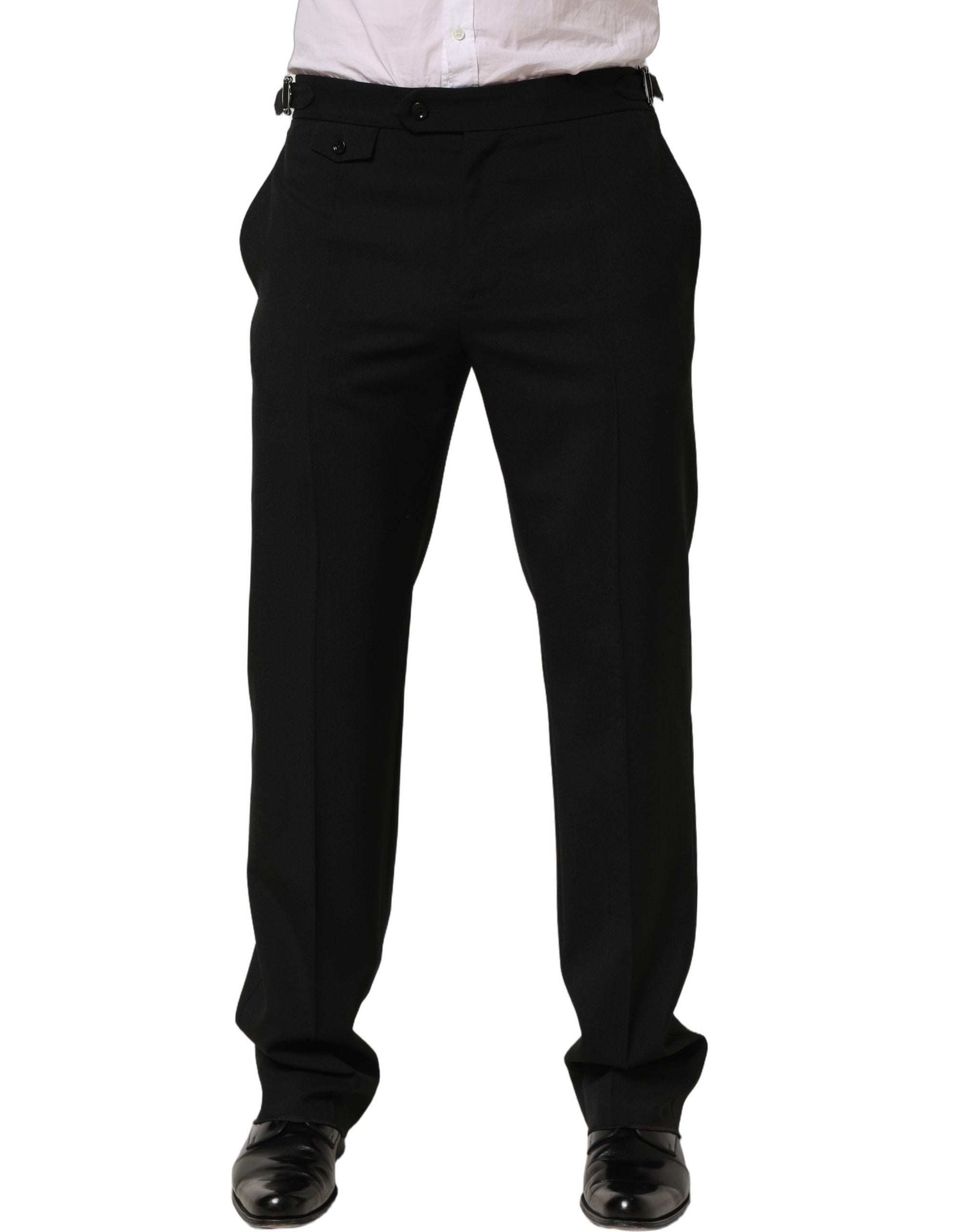 Dolce & Gabbana Schwarze Herren-Anzughose mit schmal zulaufendem Bein