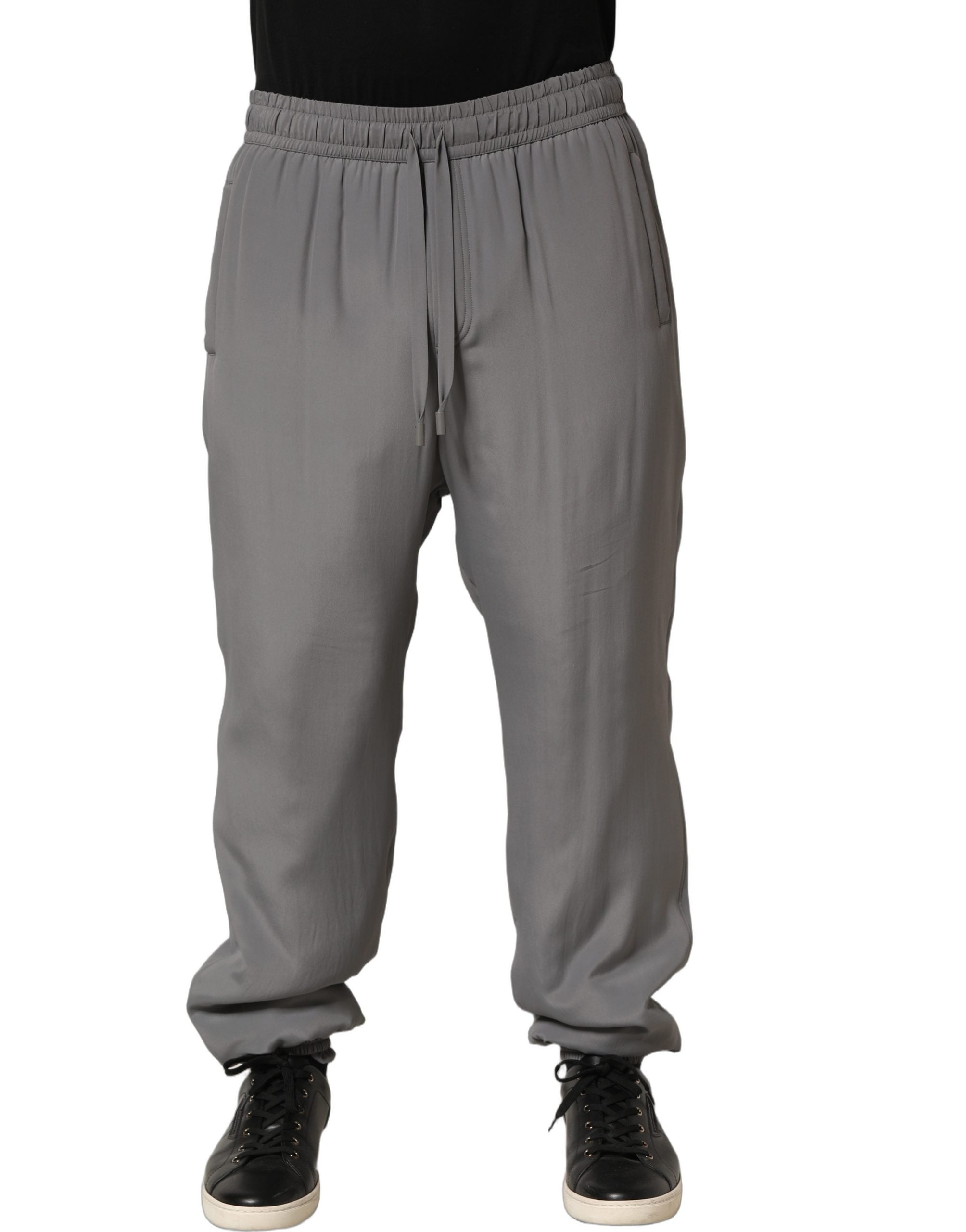 Dolce & Gabbana Graue Baumwoll-Jogger-Sweatpants Hosenhosen