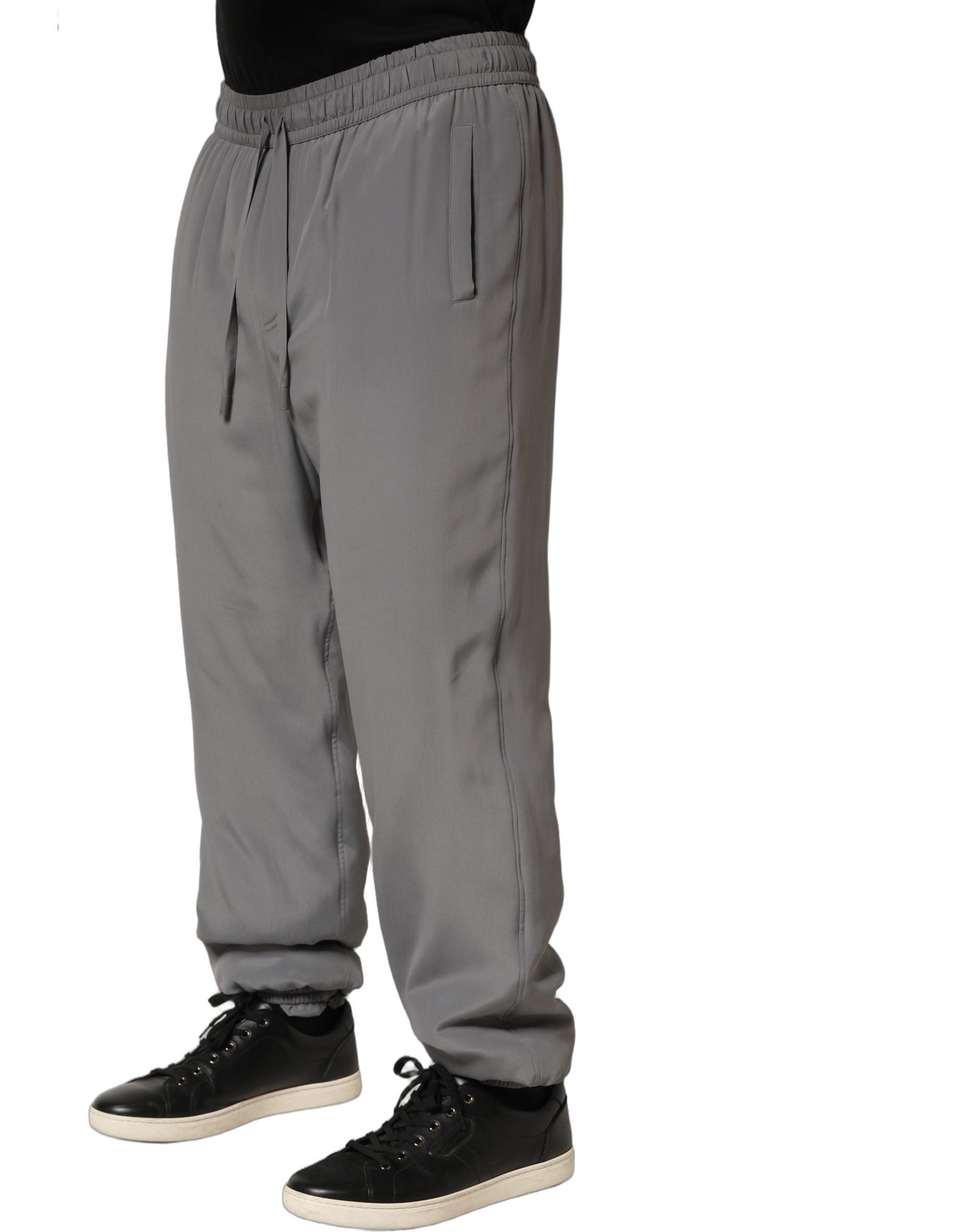 Dolce & Gabbana Graue Baumwoll-Jogger-Sweatpants Hosenhosen