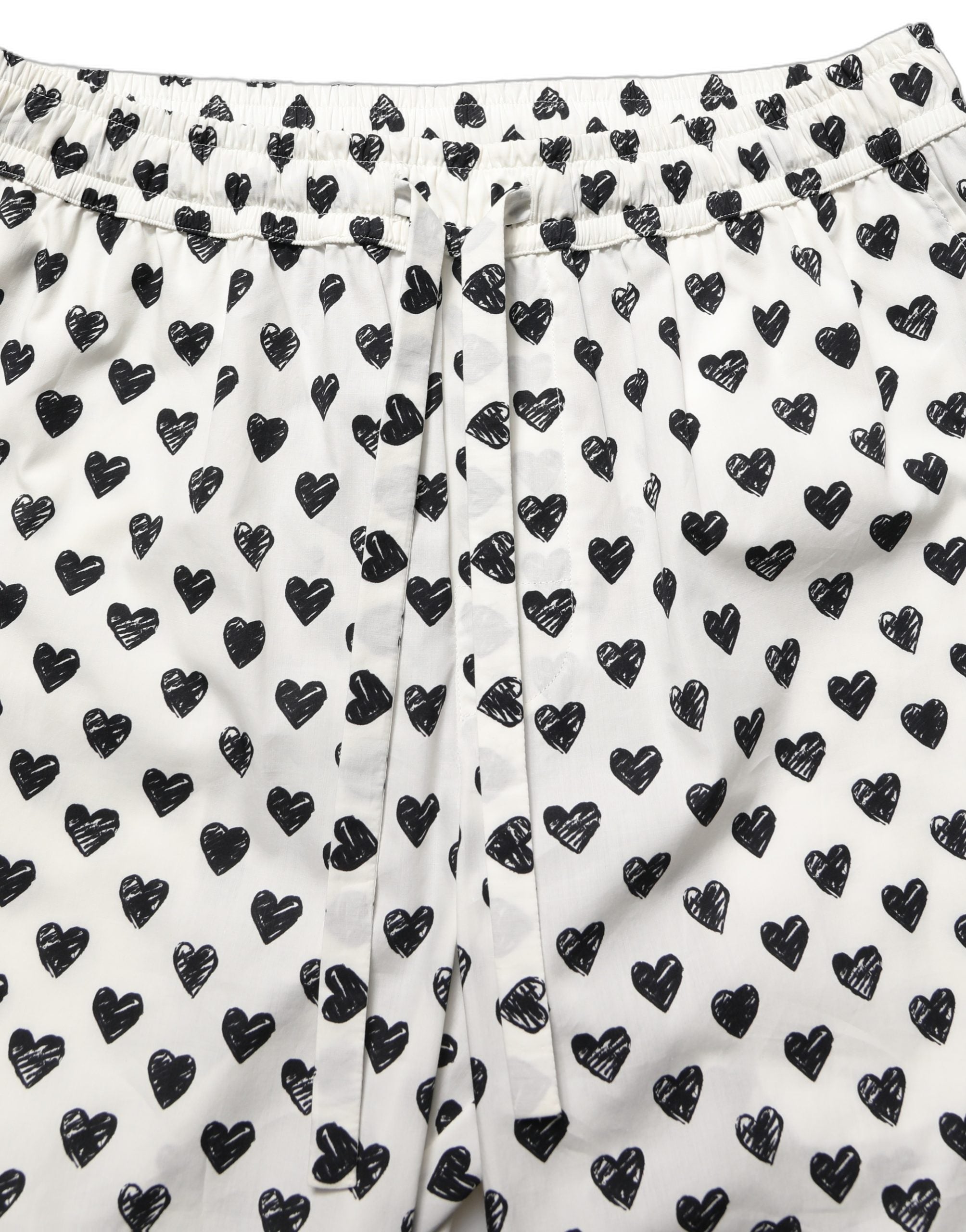 Dolce & Gabbana Weiße Herrenhose mit grafischem Herz-Print