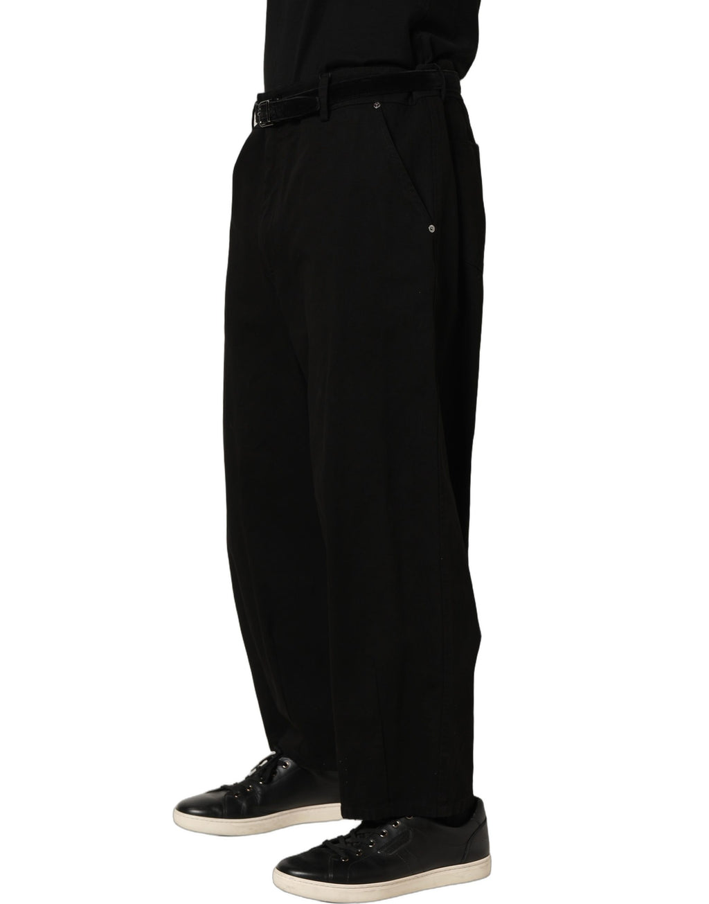 Dolce & Gabbana Schwarze Herren Hose mit geradem Bein und mittlerer Leibhöhe
