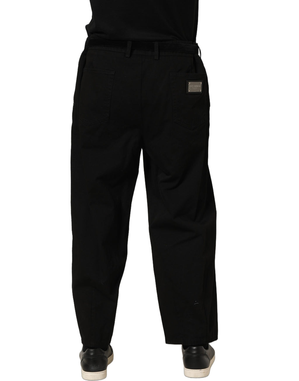 Dolce & Gabbana Schwarze Herren Hose mit geradem Bein und mittlerer Leibhöhe