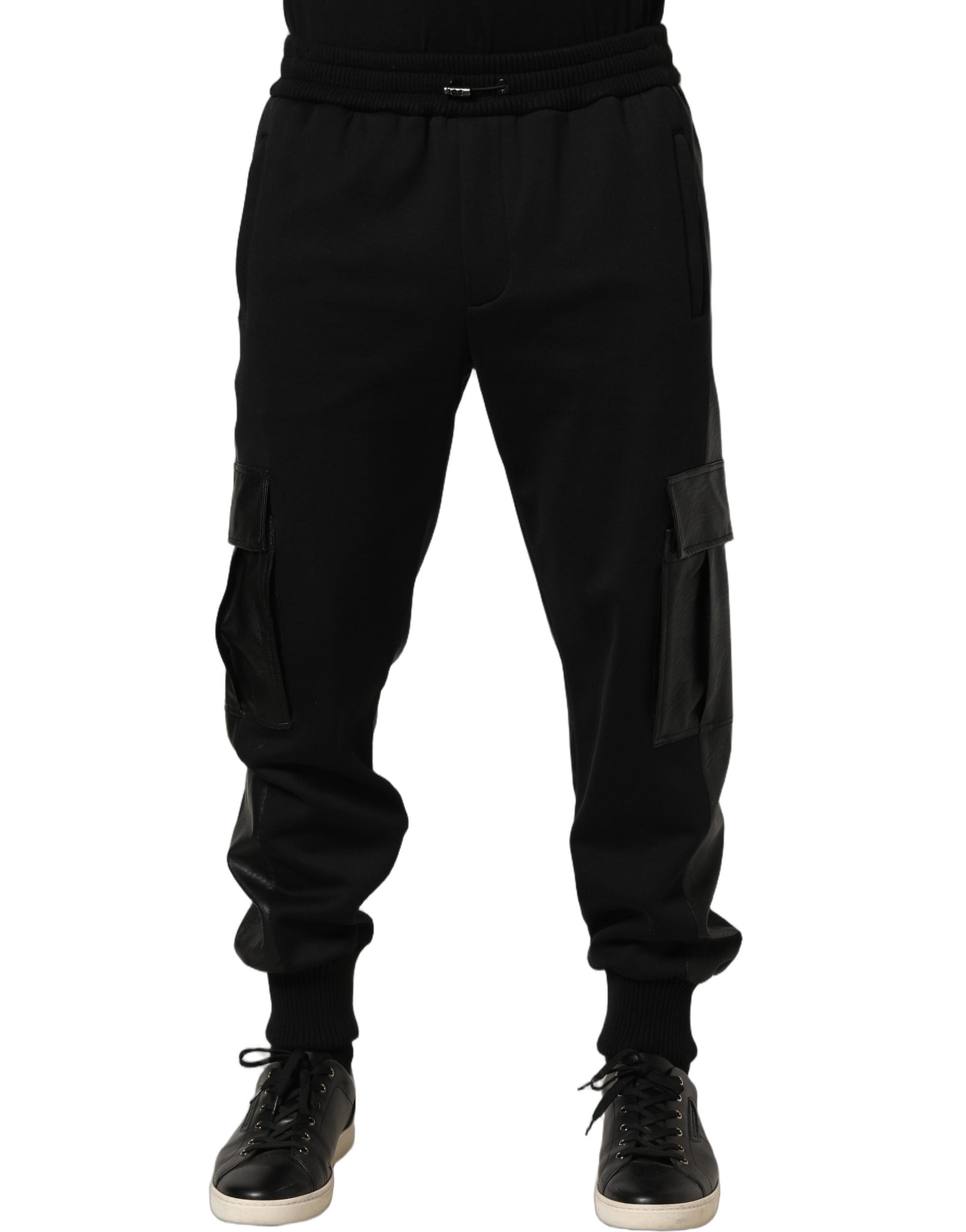 Dolce & Gabbana Schwarze Cargo Jogger Sweatpants mit mittlerer Taille