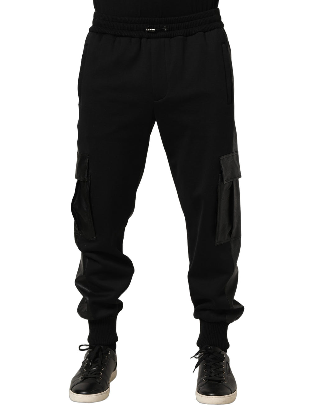 Dolce & Gabbana Schwarze Cargo Jogger Sweatpants mit mittlerer Taille
