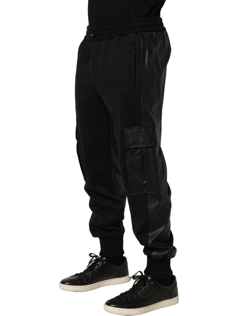 Dolce & Gabbana Schwarze Cargo Jogger Sweatpants mit mittlerer Taille