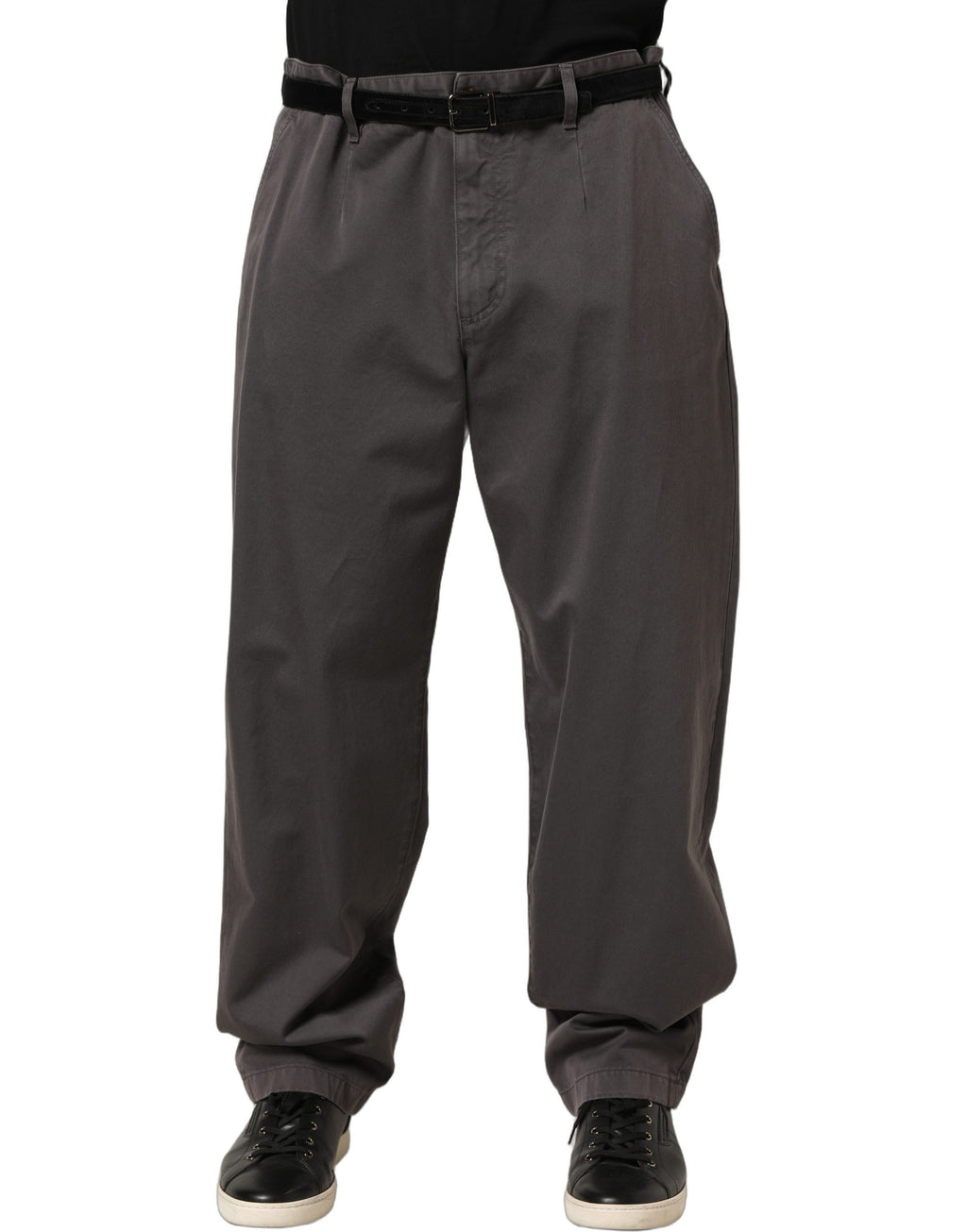 Dolce & Gabbana Dunkelgraue gerade Herren-Hose mit mittlerer Leibhöhe