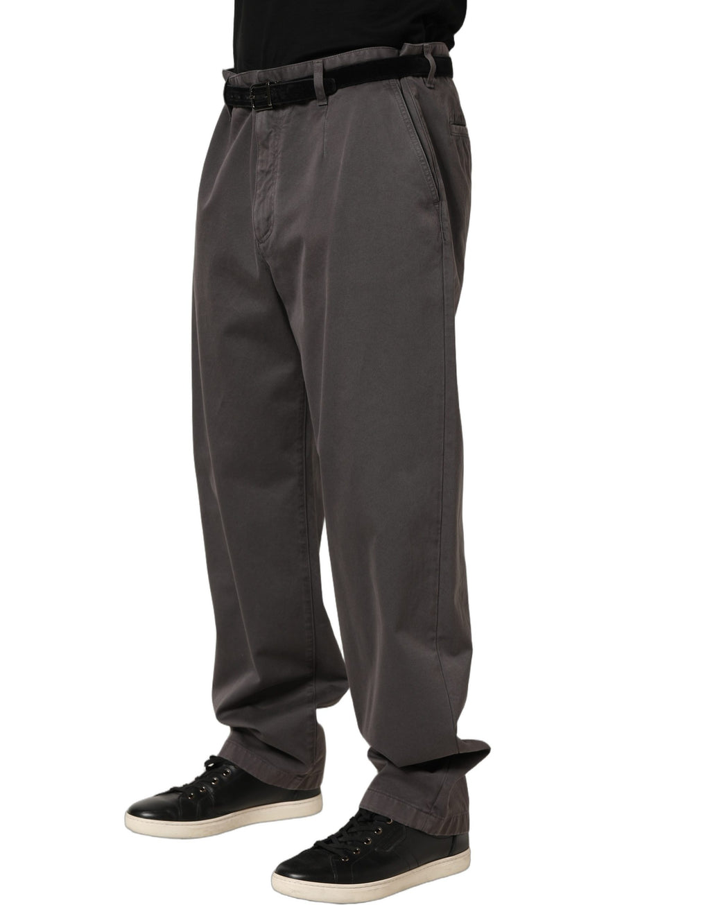 Dolce & Gabbana Dunkelgraue gerade Herren-Hose mit mittlerer Leibhöhe