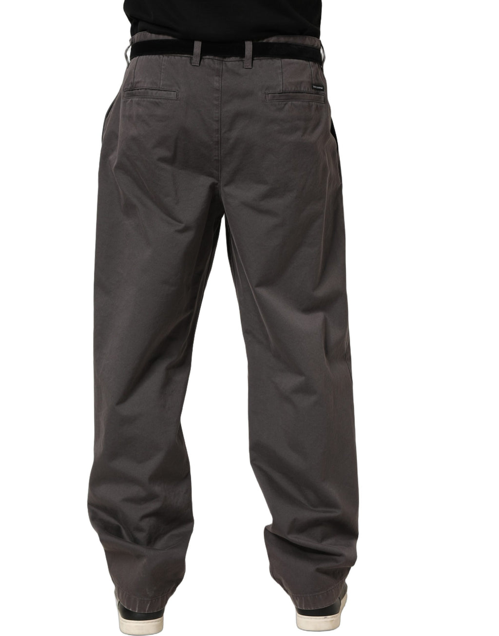 Dolce & Gabbana Dunkelgraue gerade Herren-Hose mit mittlerer Leibhöhe