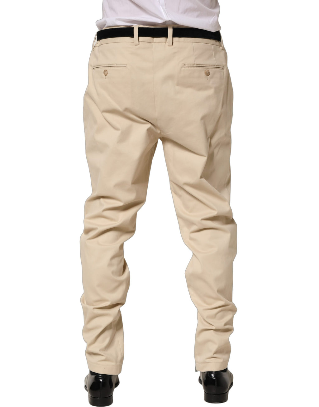 Dolce & Gabbana Beige Re-Editon Mid Waist Tapered Herren Hose