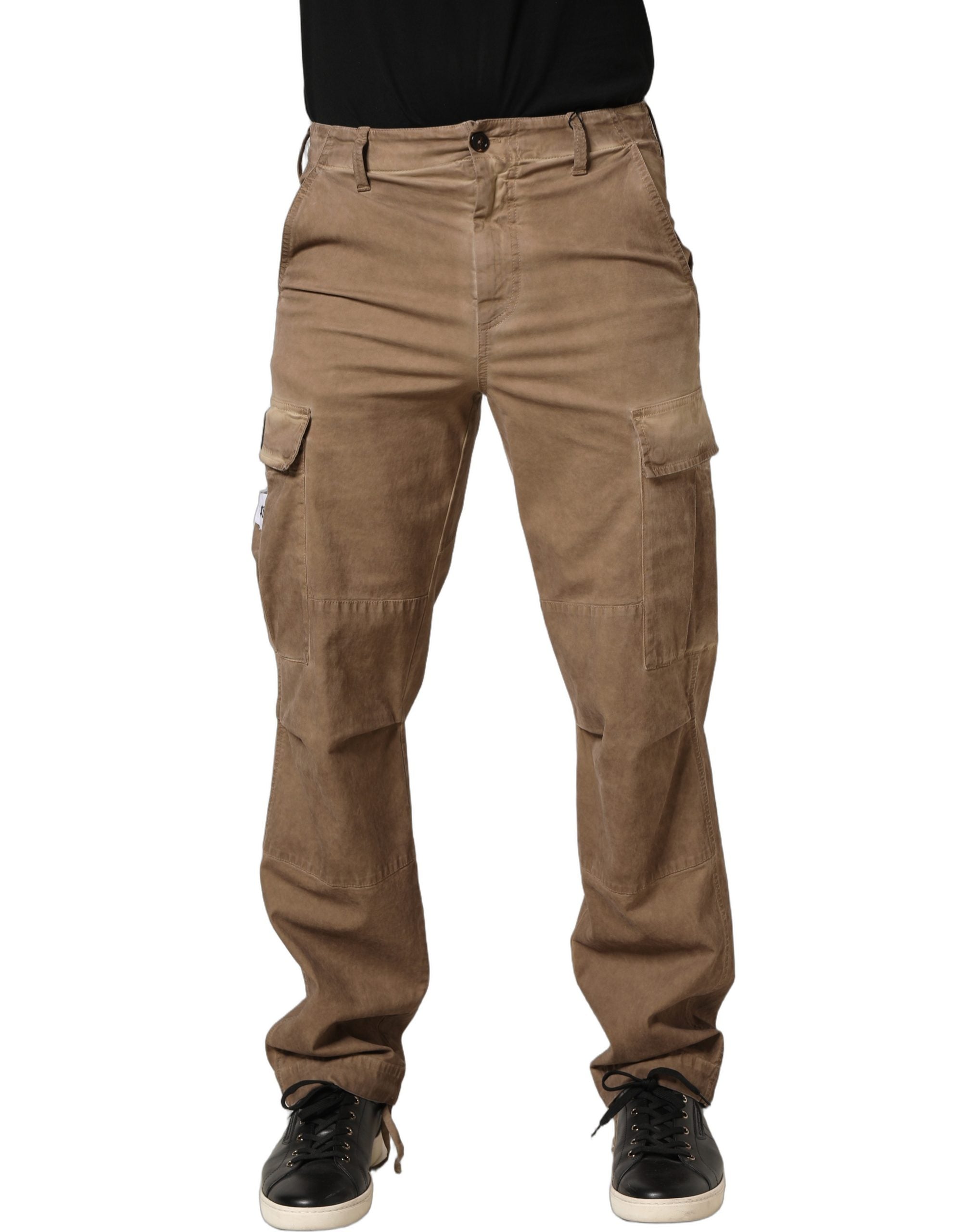 Dolce & Gabbana Braune Cargohose mit geradem Bein und mittlerer Leibhöhe