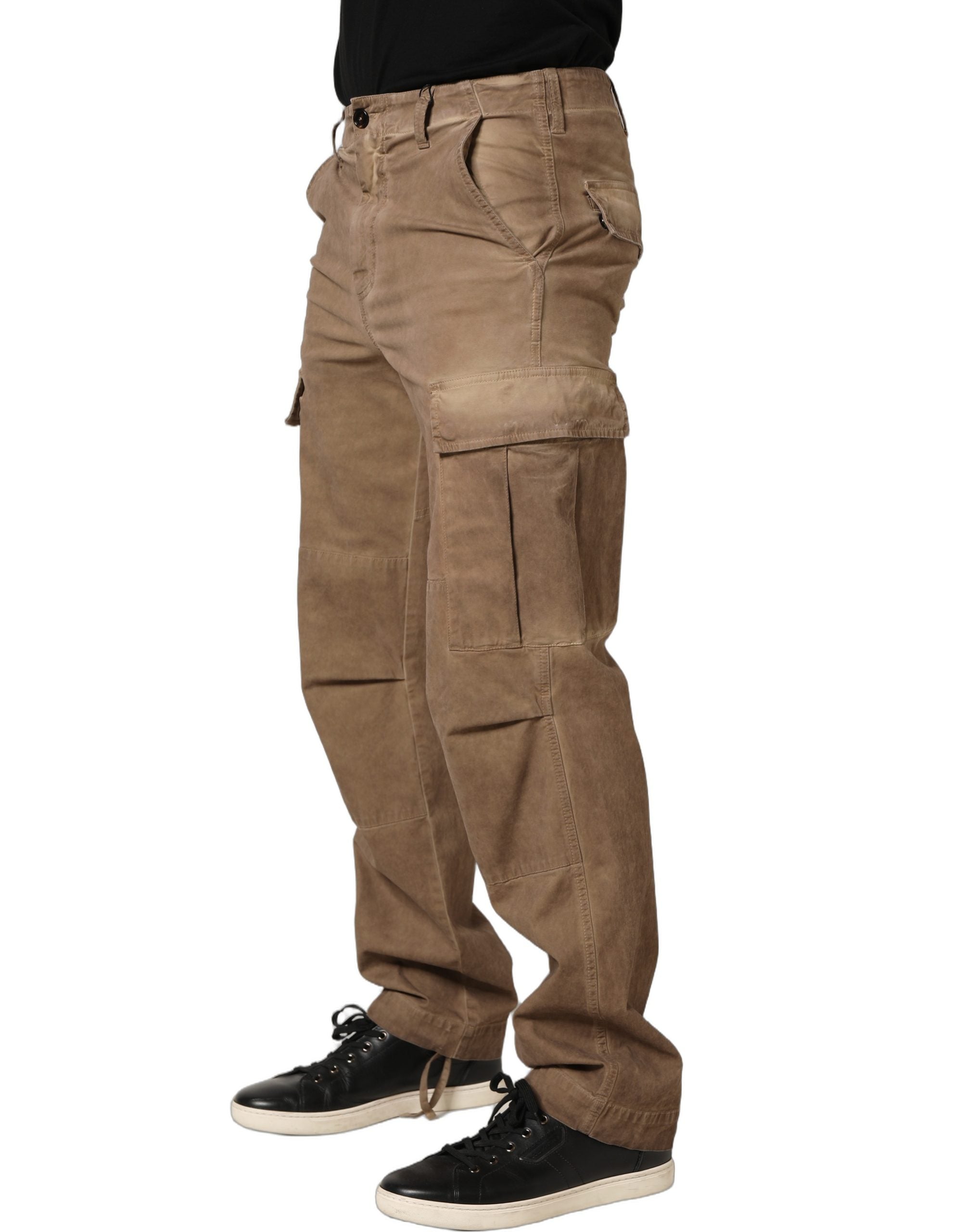 Dolce & Gabbana Braune Cargohose mit geradem Bein und mittlerer Leibhöhe
