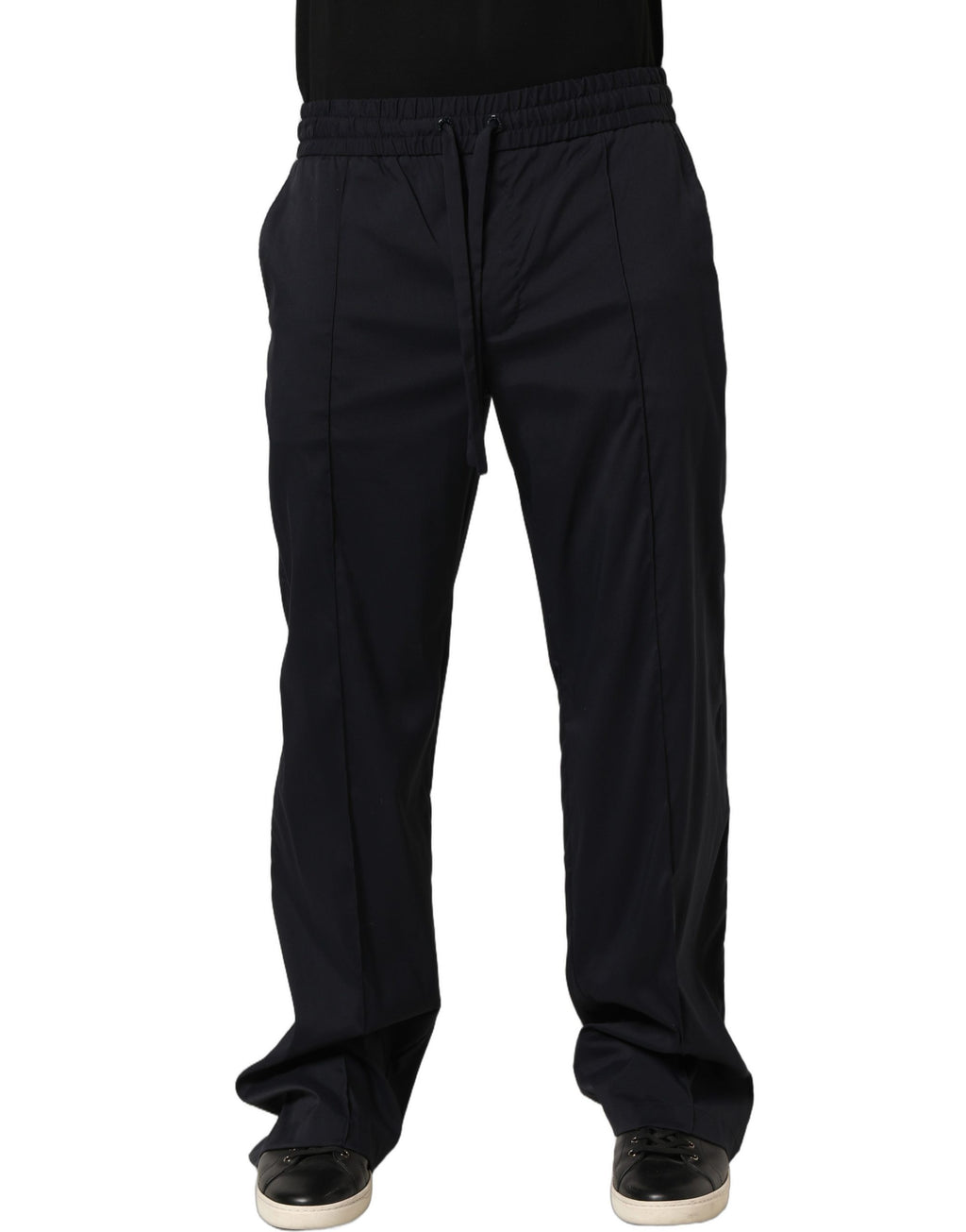 Dolce & Gabbana Schwarze Nylon Jogger-Sweatpants mit geradem Bein