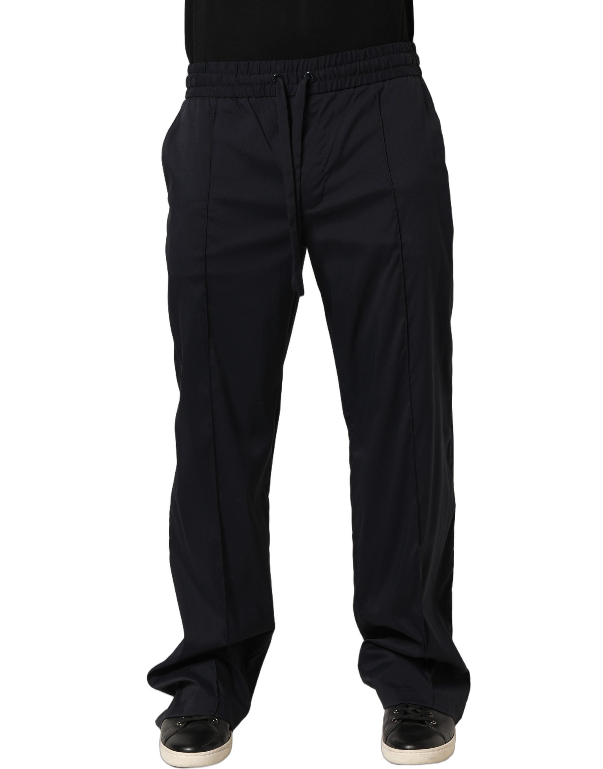Dolce & Gabbana Schwarze Nylon Jogger-Sweatpants mit geradem Bein