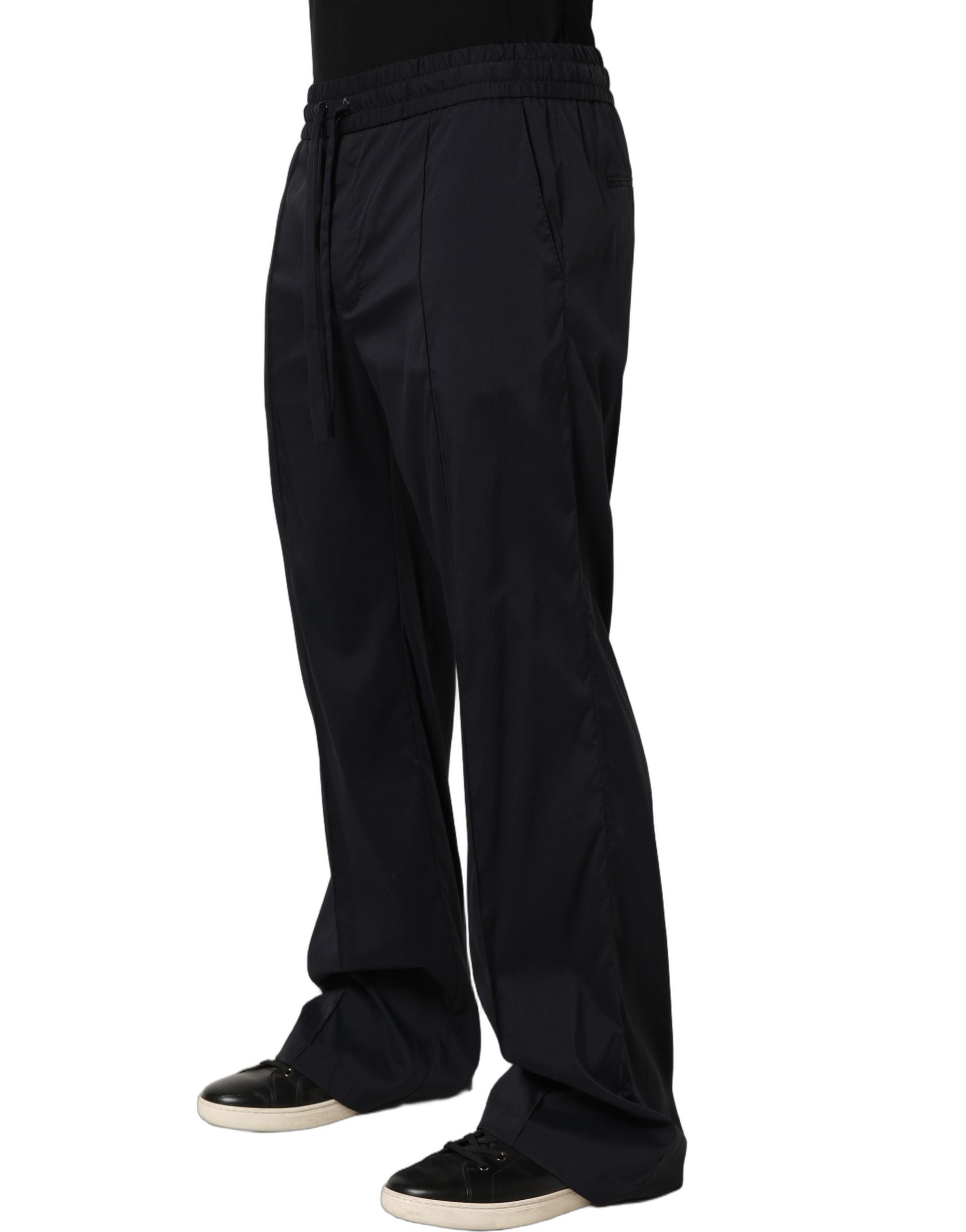 Dolce & Gabbana Schwarze Nylon Jogger-Sweatpants mit geradem Bein