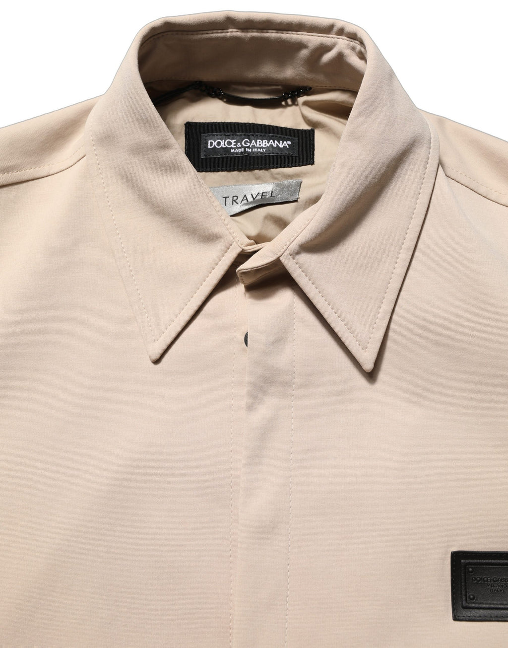 Dolce & Gabbana Beige Logo Overshirt aus Baumwolle für Herren