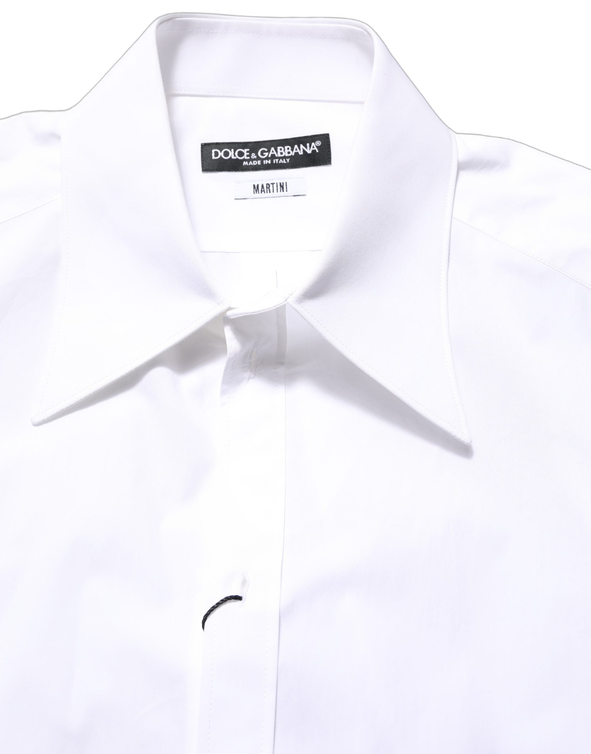 Dolce & Gabbana Weißes MARTINI Langarm-Herrenhemd