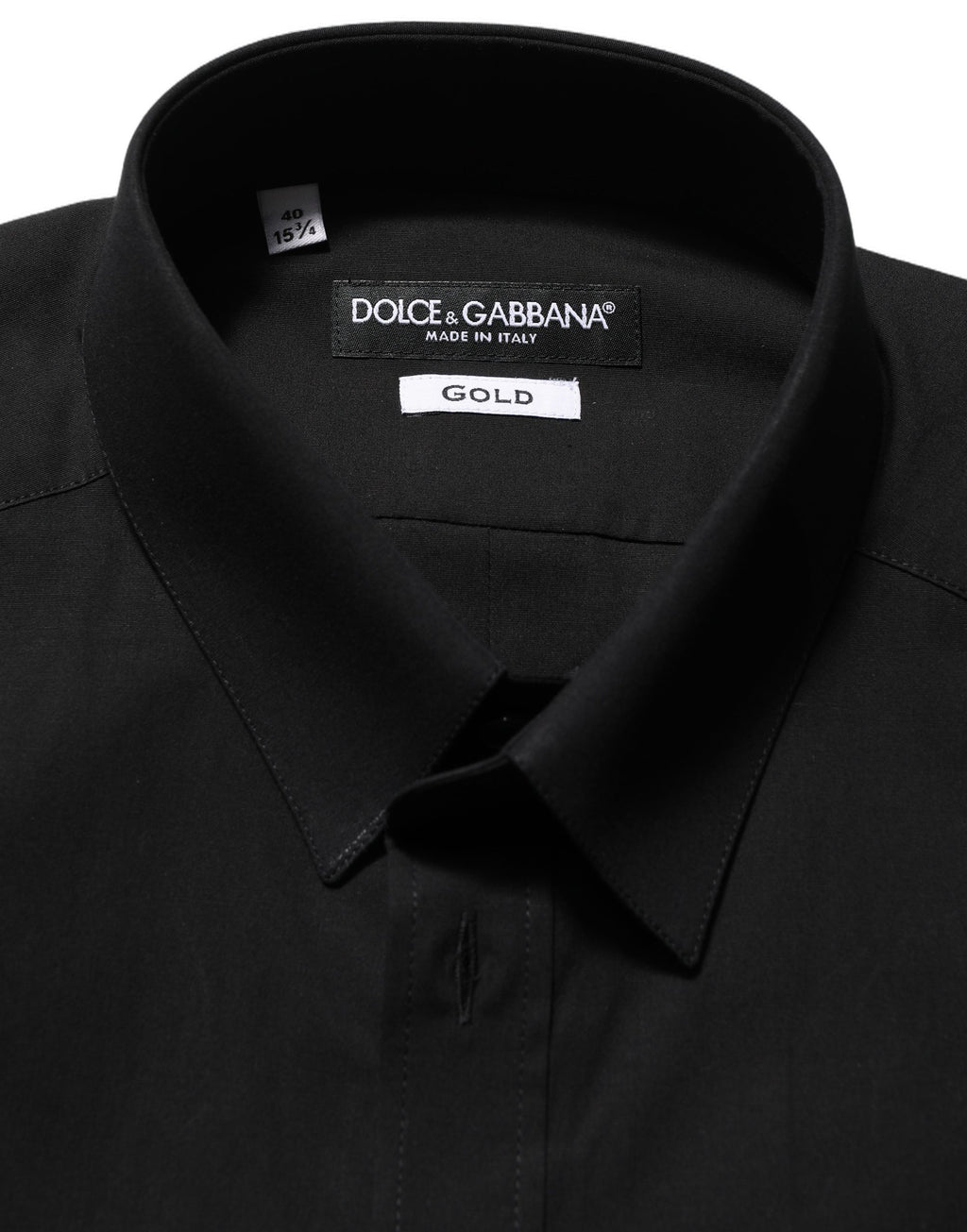 Dolce & Gabbana Schwarzes Baumwoll Stretch GOLD Fit Hemd
