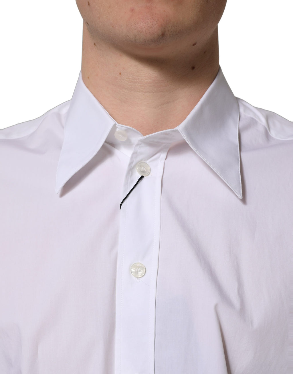 Dolce & Gabbana Weißes ärmelloses Hemd aus Baumwolle für formelle Anlässe