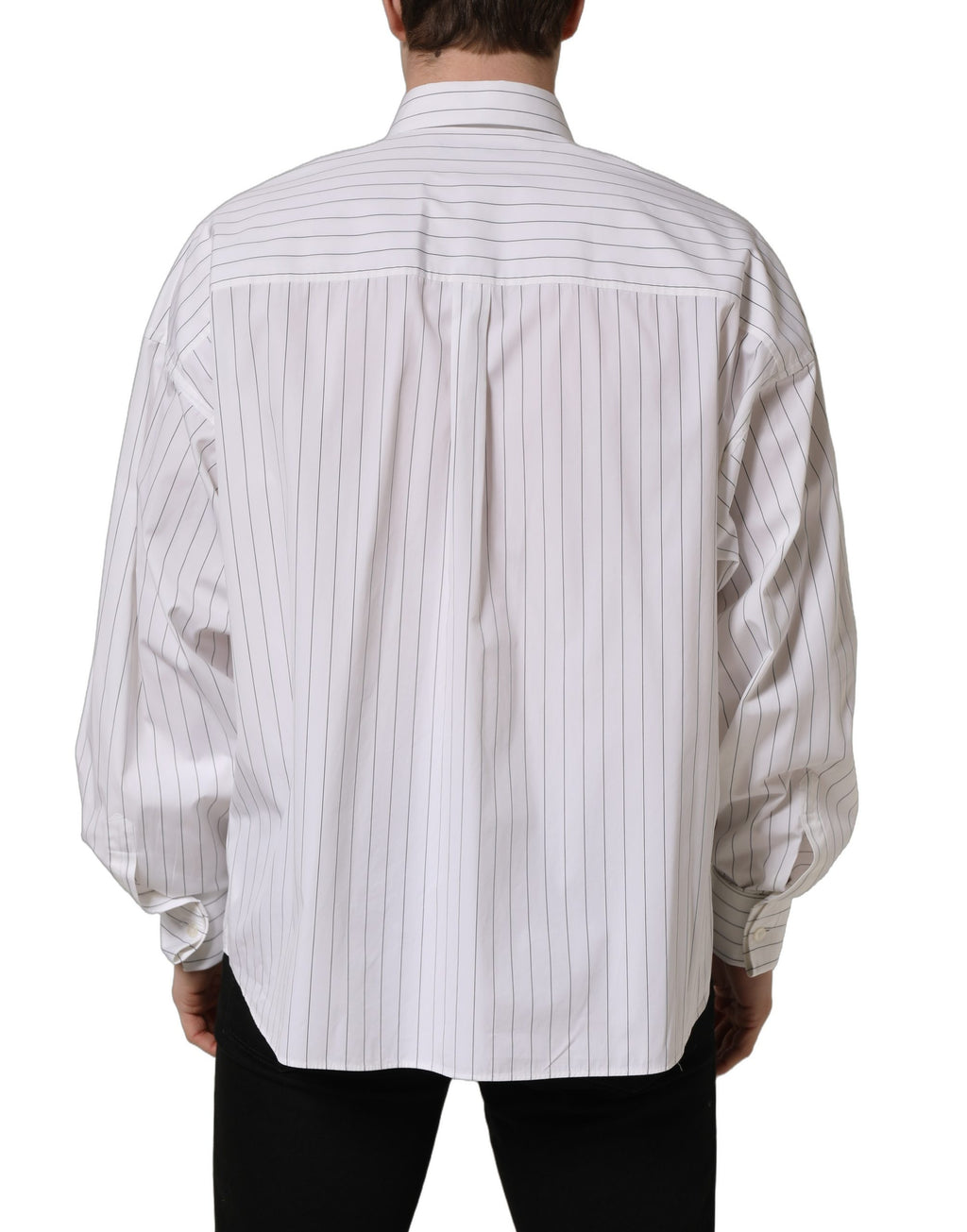 Dolce & Gabbana Herren-Businesshemd aus Baumwolle mit weißen Streifen