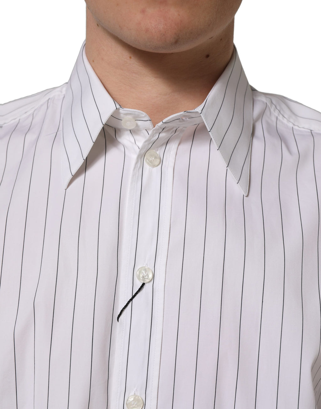 Dolce & Gabbana Herren-Businesshemd aus Baumwolle mit weißen Streifen