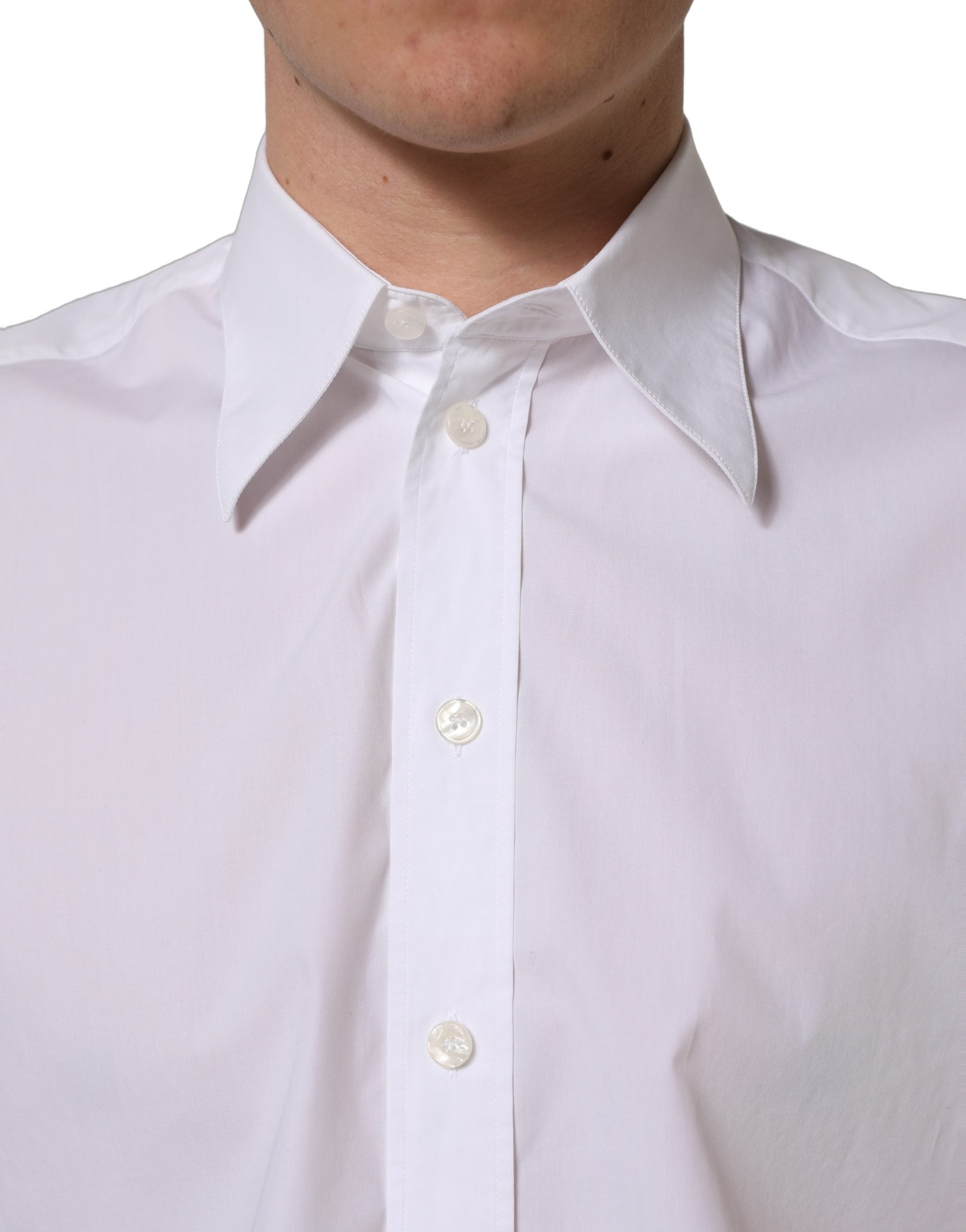Dolce & Gabbana Ärmelloses formelles Hemd aus weißer Baumwolle