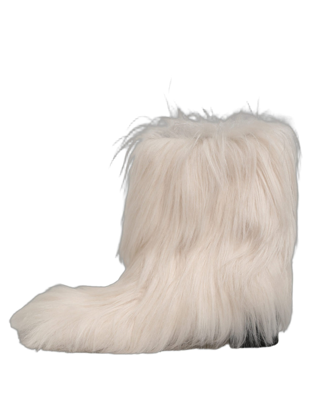 Dolce & Gabbana Weiße Mid-Calf-Stiefel aus Kunstpelz für Herren
