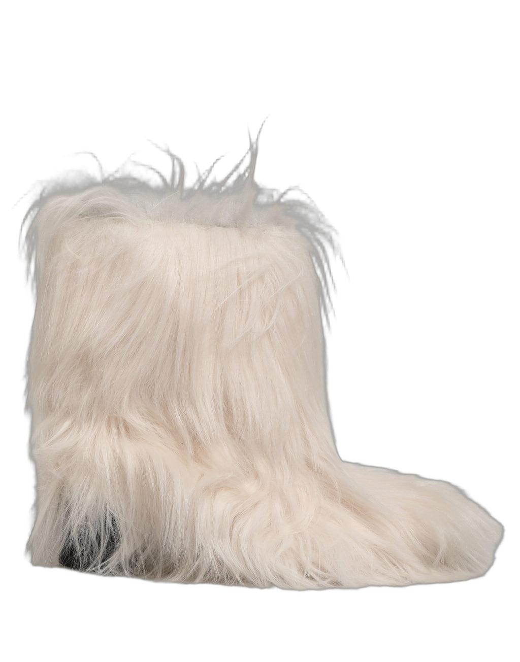 Dolce & Gabbana Weiße Mid-Calf-Stiefel aus Kunstpelz für Herren