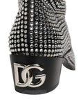 Dolce & Gabbana Schwarze Stiefeletten mit Kristallbesatz