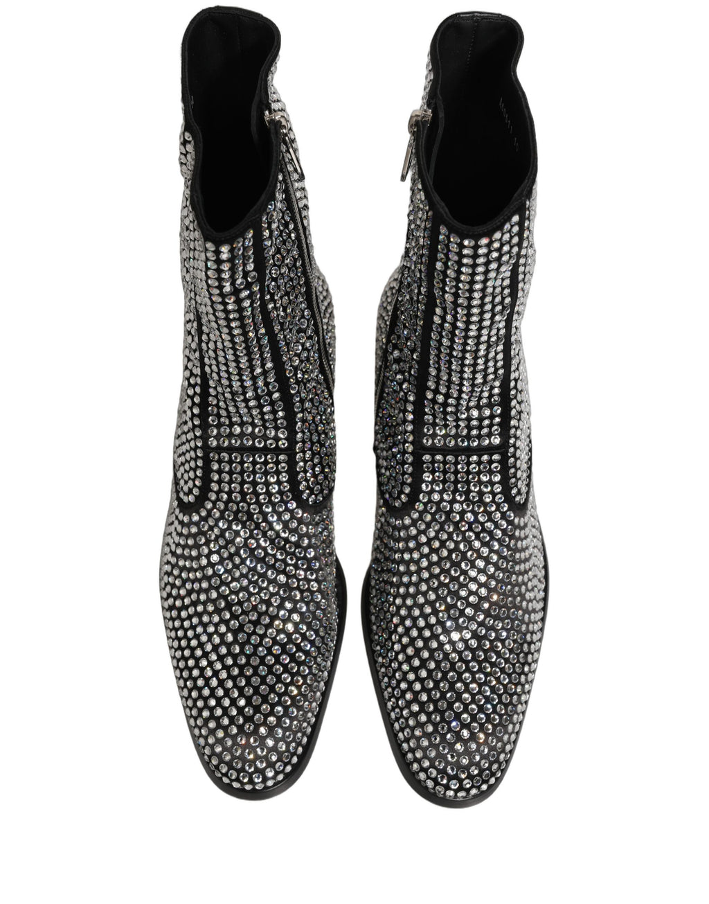 Dolce & Gabbana Schwarze Stiefeletten mit Kristallbesatz