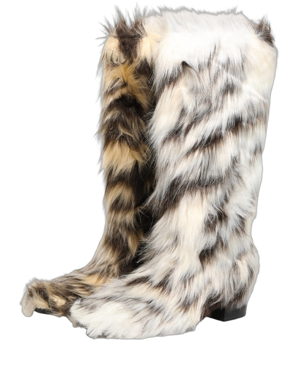 Dolce & Gabbana Stiefel aus Kunstpelz in Multicolor, kniehoch