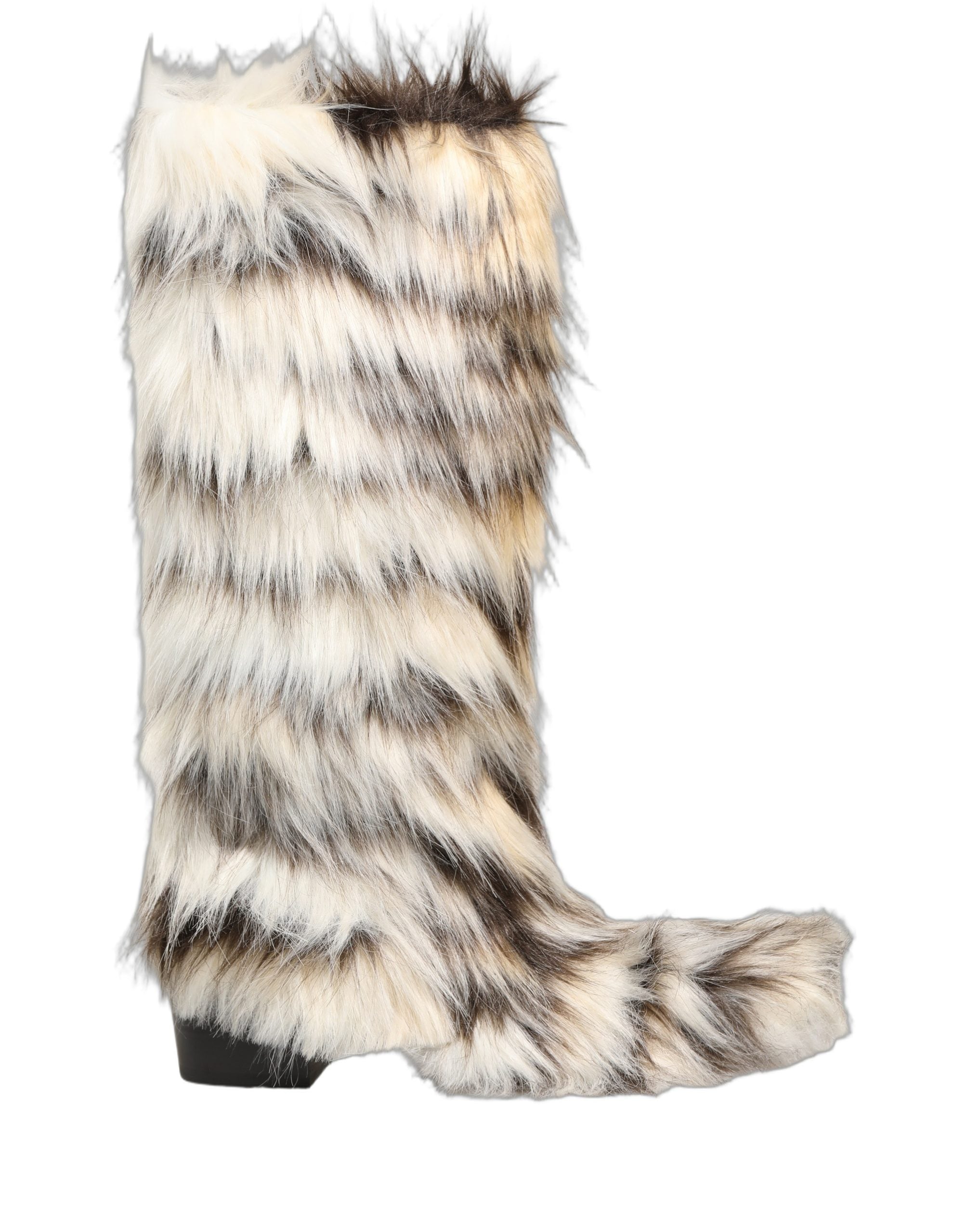 Dolce & Gabbana Stiefel aus Kunstpelz in Multicolor, kniehoch