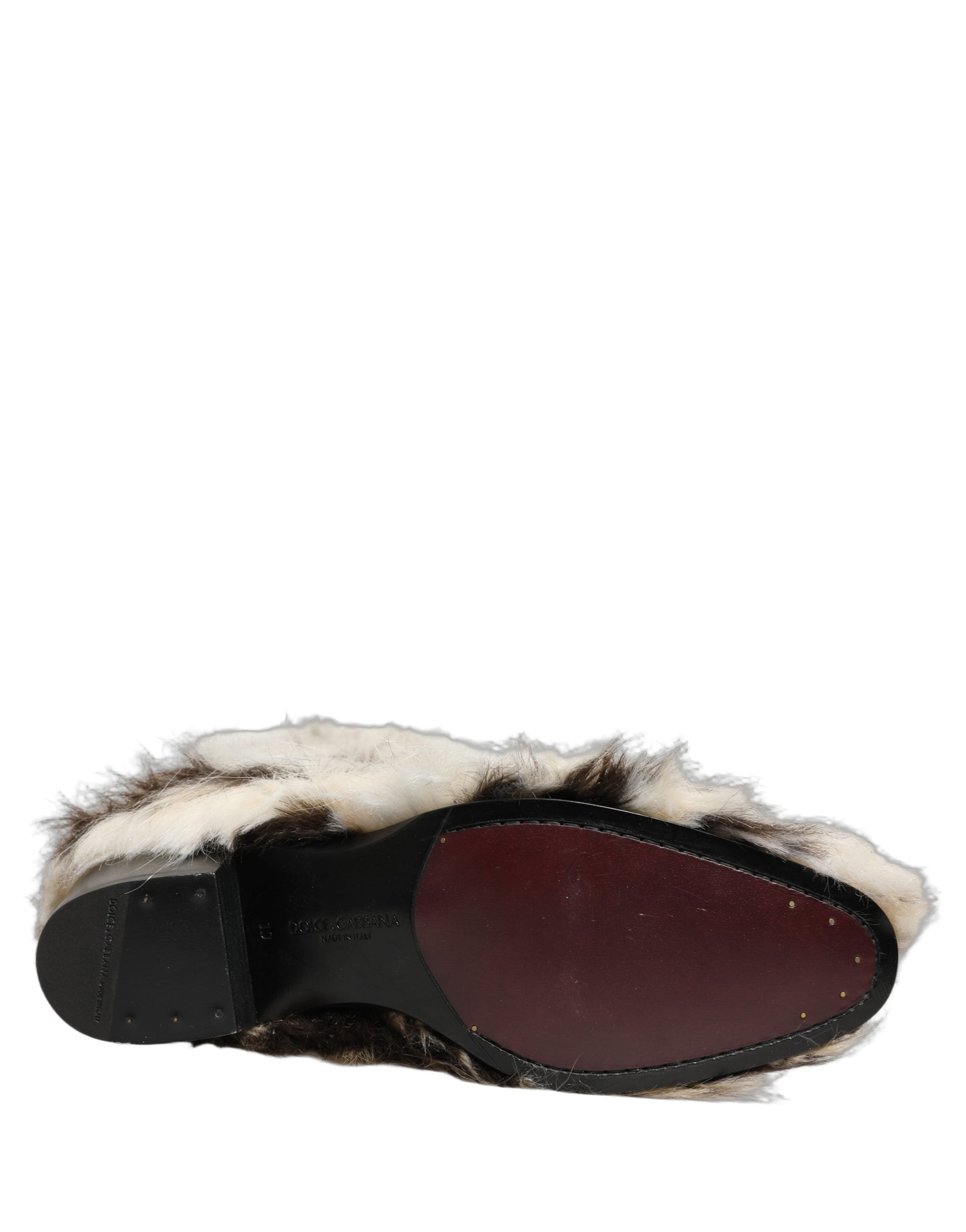 Dolce & Gabbana Stiefel aus Kunstpelz in Multicolor, kniehoch