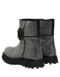 Dolce & Gabbana Schwarze Stiefeletten mit Kristallbesatz