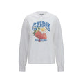 Ganni Weißes Baumwoll-Sweatshirt
