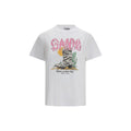 Ganni Weißes Baumwoll-T-Shirt