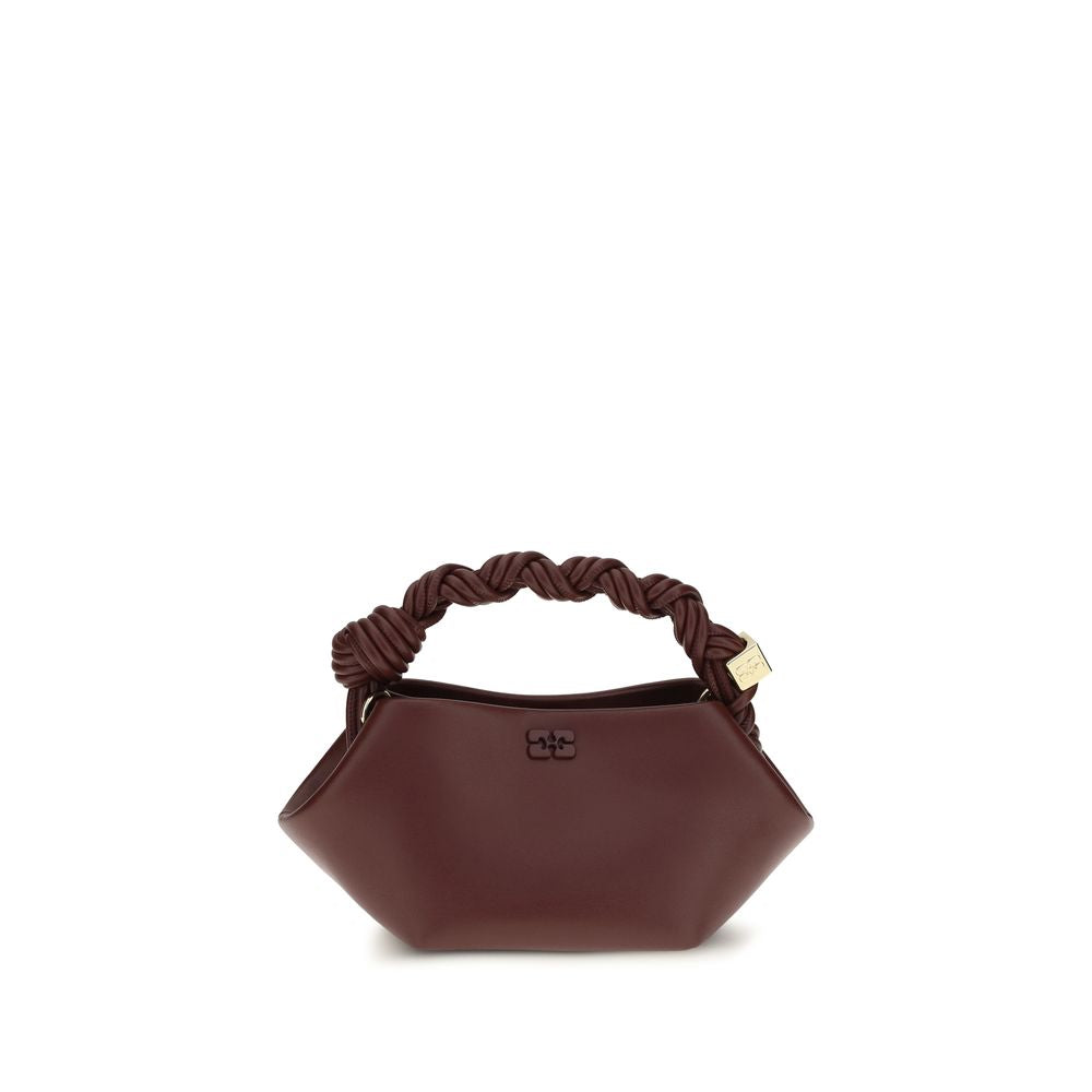 Ganni Schultertasche aus recyceltem Leder in Bordeaux